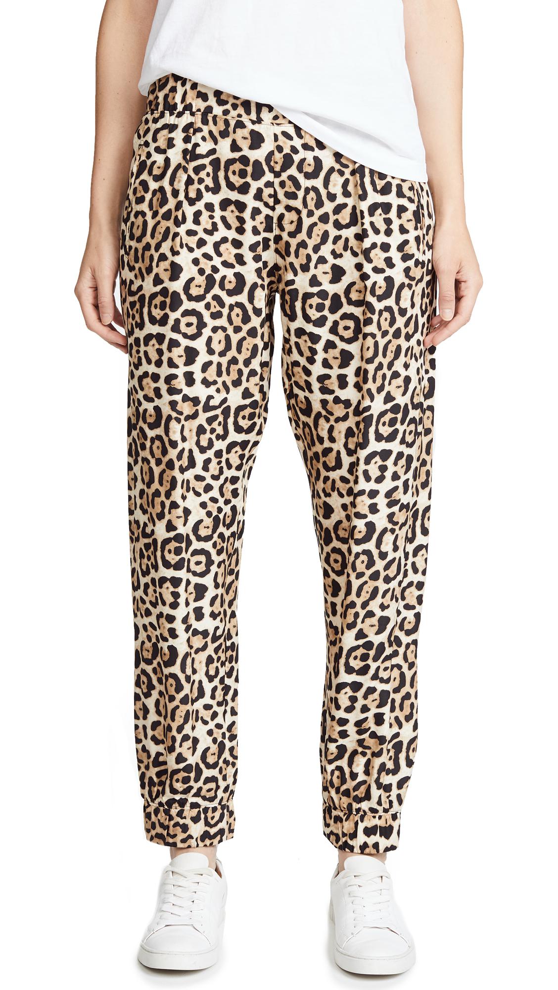 ATM Leopard Print Silk Jogger Pants | Lyst