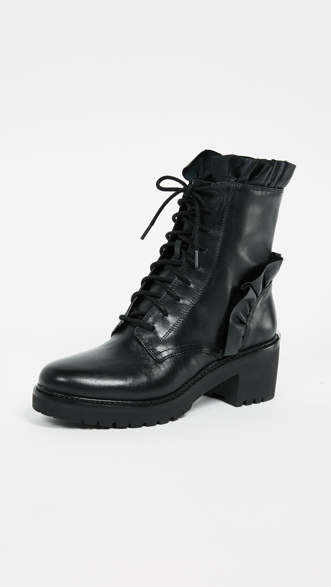 MICHAEL Michael Kors Bella Ruffle Boots in Black | Lyst