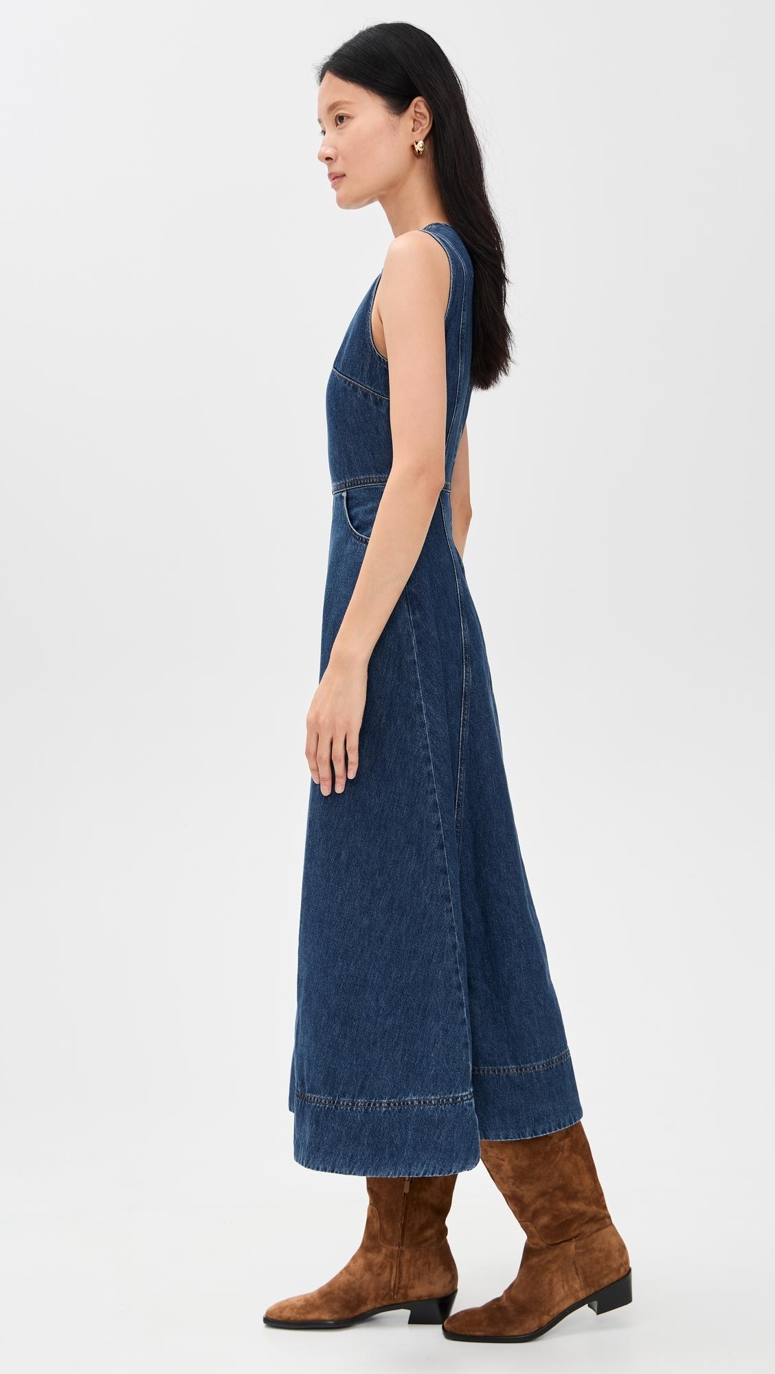 ALIGNE Waterlily Denim Midi Dress in Blue | Lyst