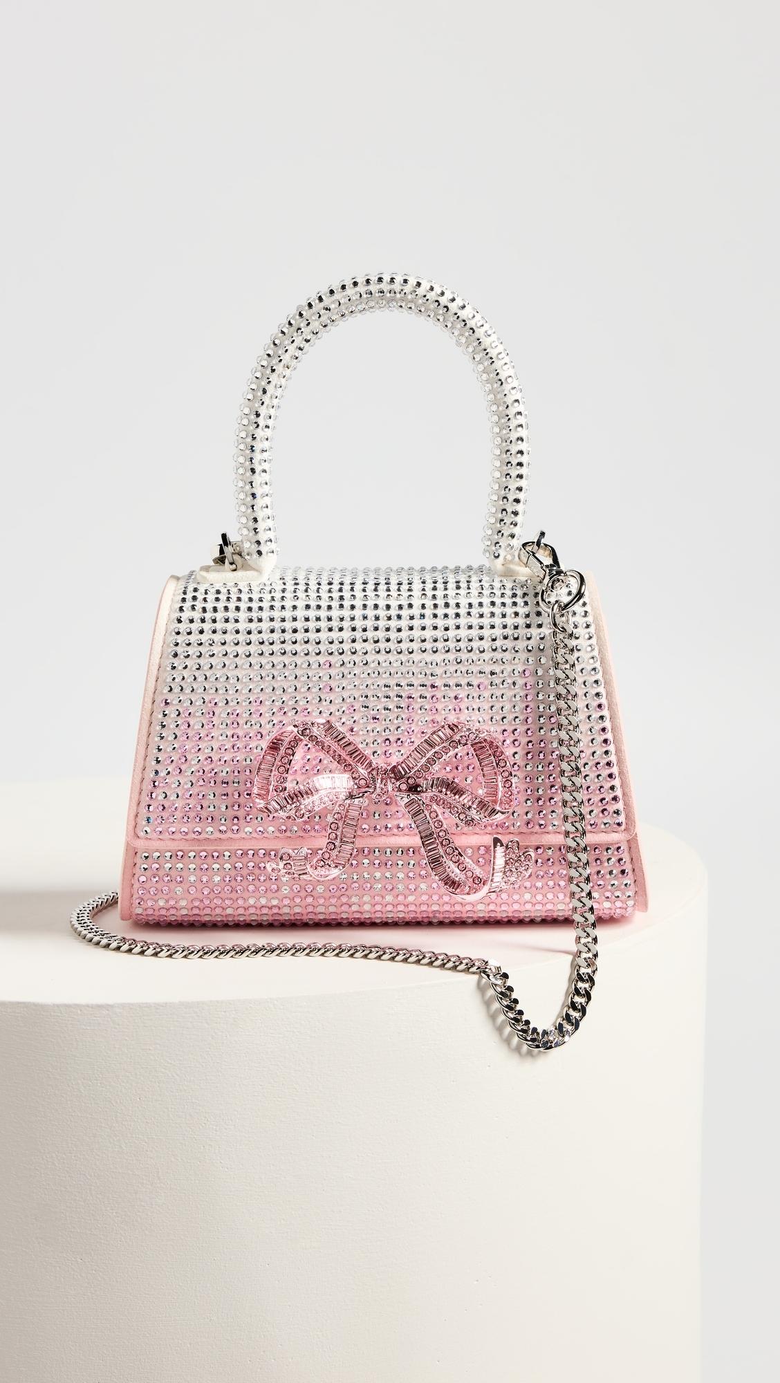 Self-Portrait Pink Ombre Rhinestone Bow Micro Bag | Lyst