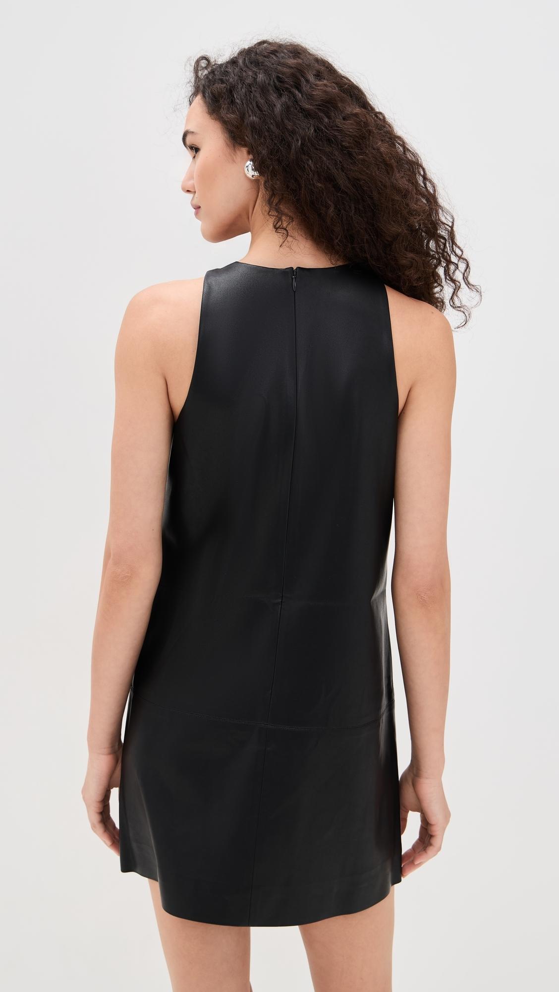 Le Bos Molly Faux Leather Dress in Black | Lyst