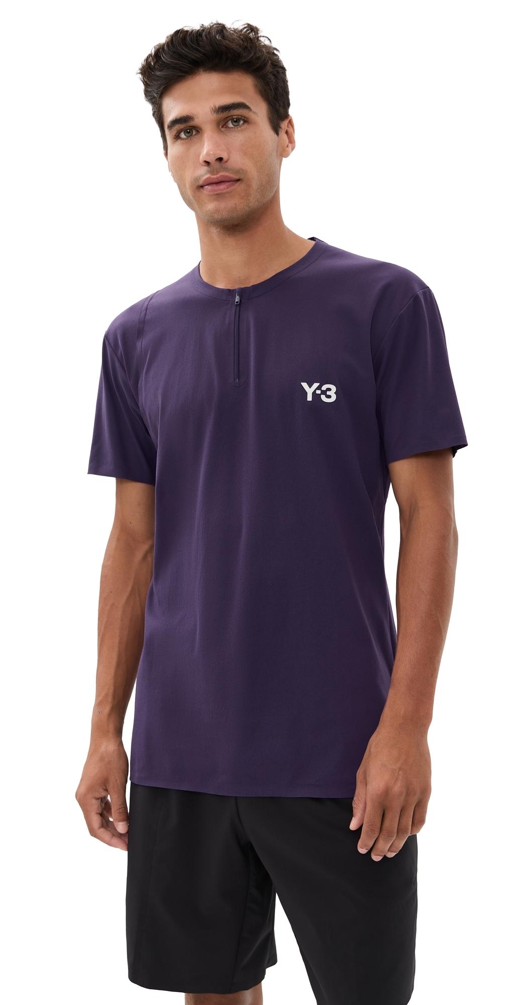 【Y-3】3-Stripes Short Sleeve T-Shirt Dark Blue adidas Y-3 3-Stripes Short Sleeve T-Shirt - Blue | adidas UK