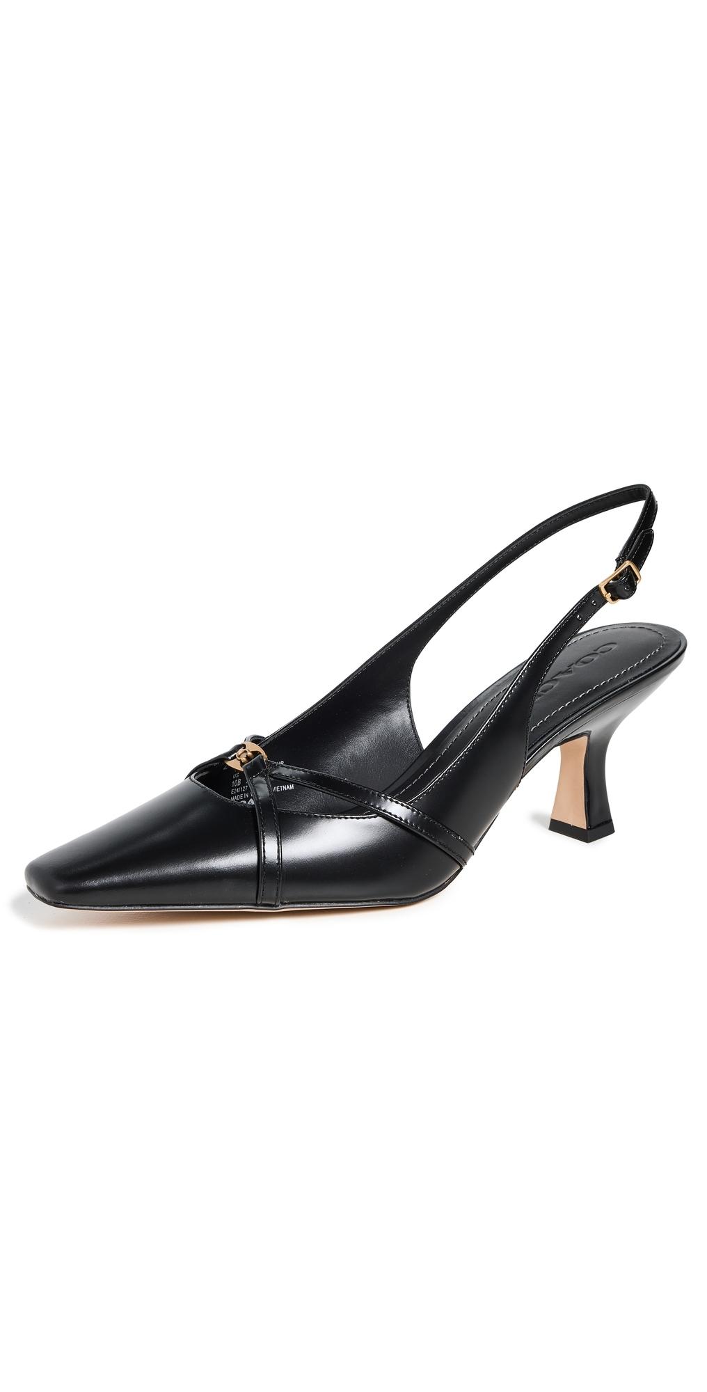 COACH Rowyn Slingback Pumps in Black | Lyst