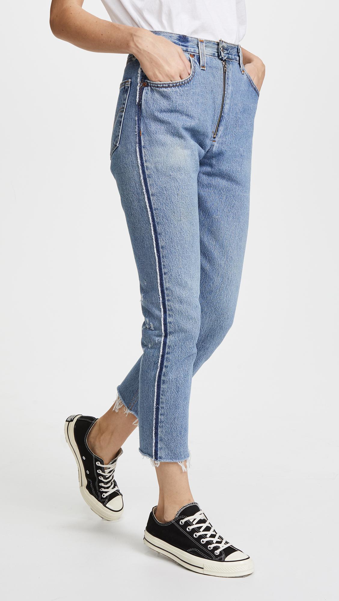 RE/DONE Denim X Levi's High Rise Relaxed Zip Crop Jeans in Indigo ...
