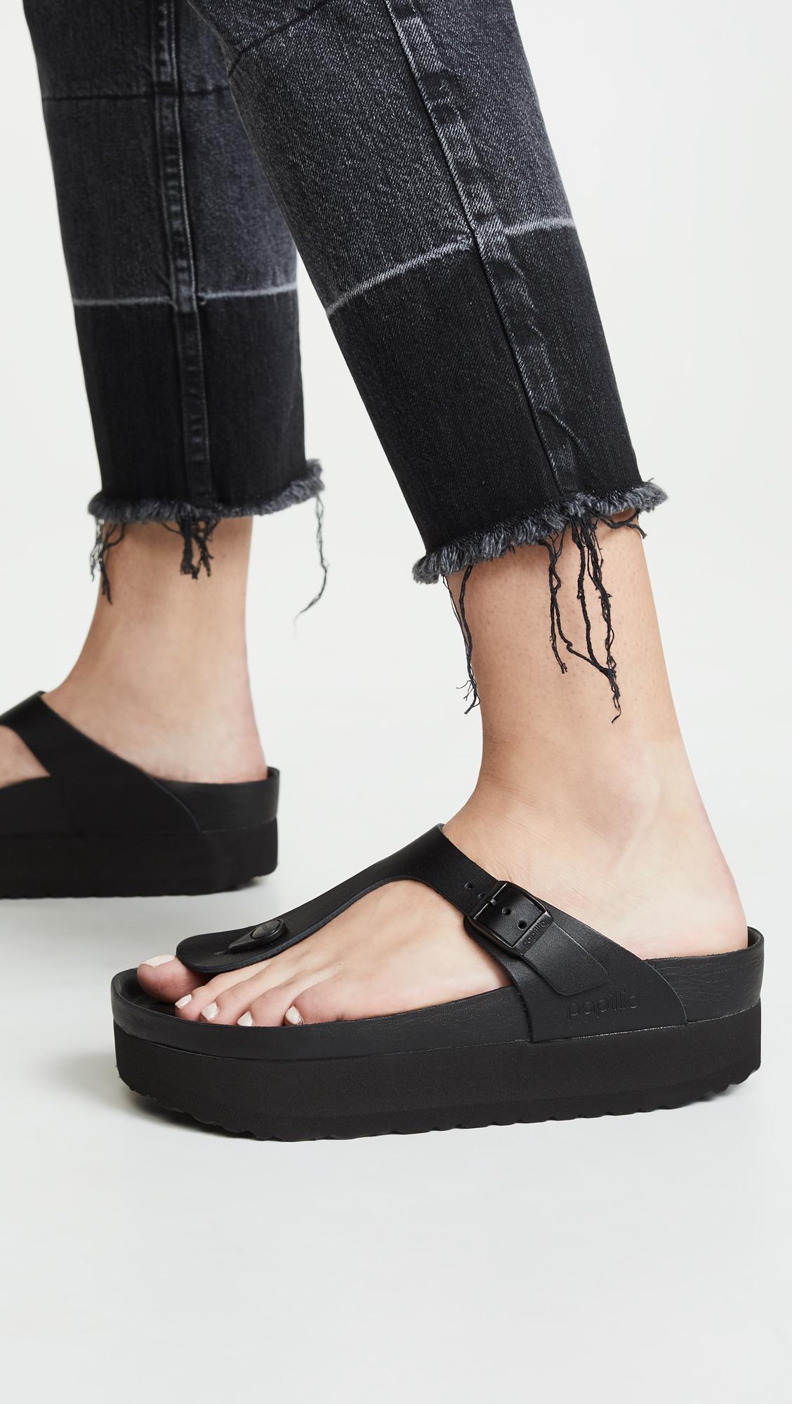 Birkenstock Gizeh Platform Exquisite Sandals in Black | Lyst
