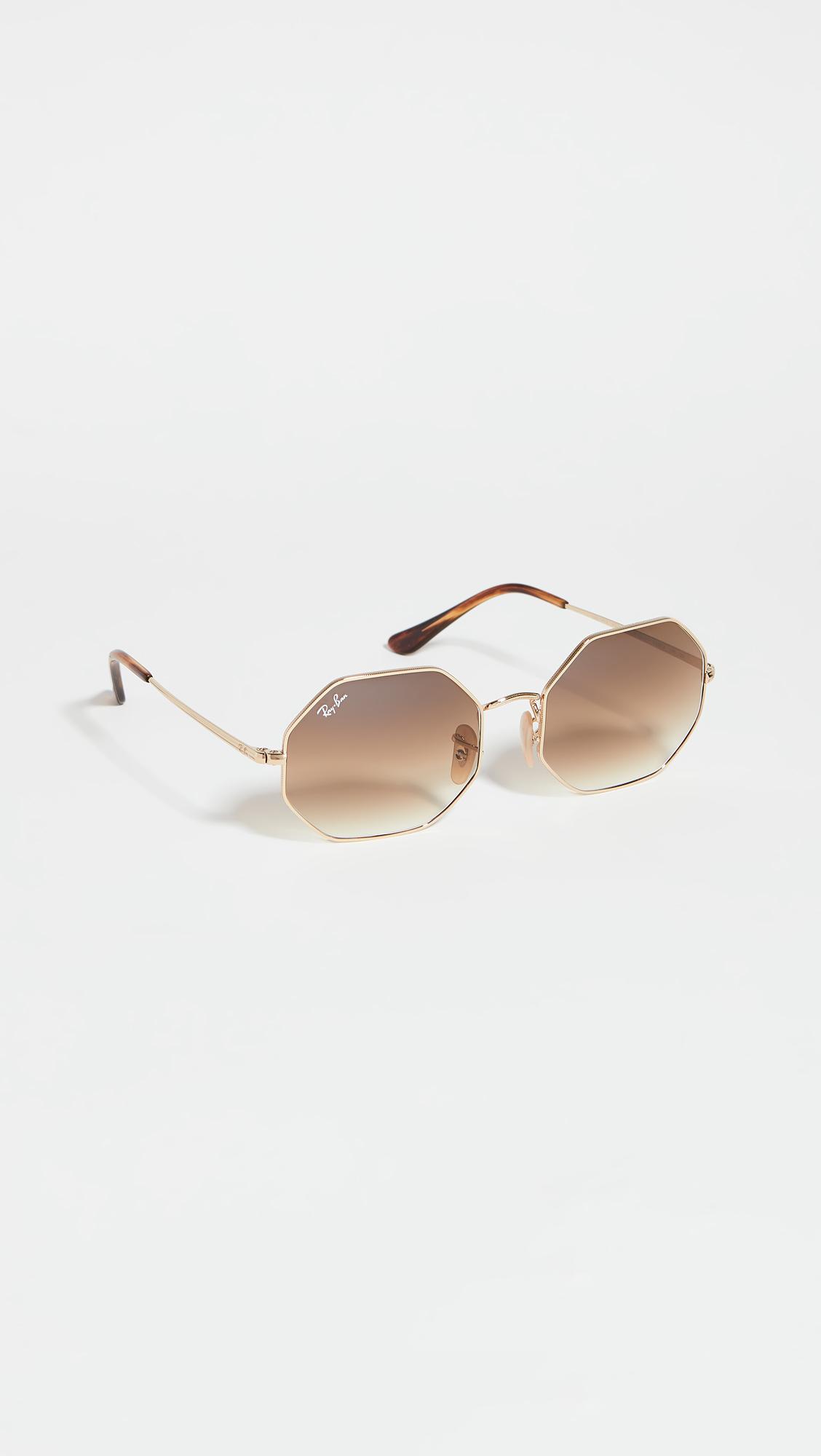 Ray-Ban Octagonal Sunglasses in Brown | Lyst