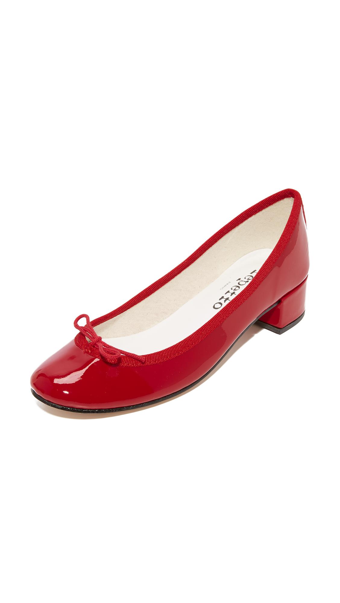 Virus se tv sammensmeltning Repetto Leather Camille Ballerina Heels in Red - Lyst