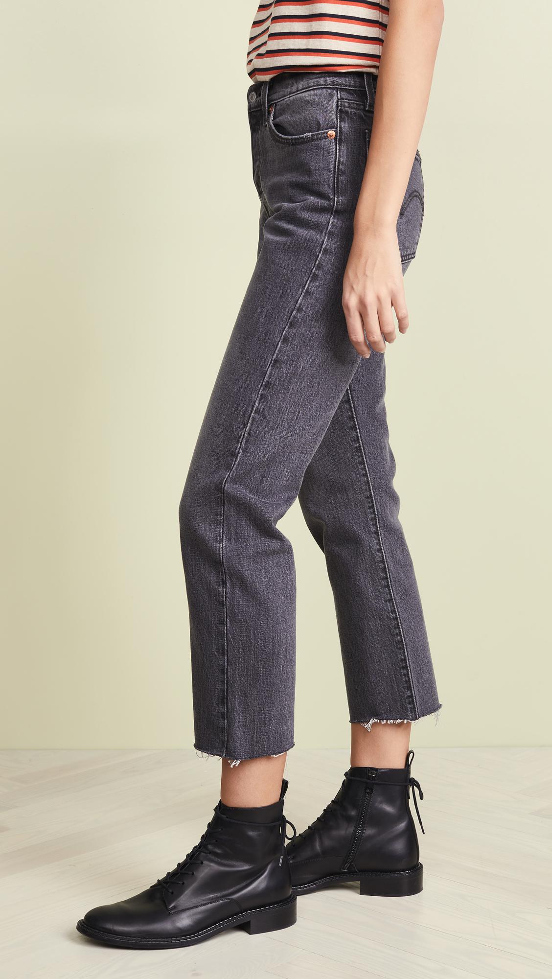 Levi's Wedgie Straight Jeans in Black | Lyst
