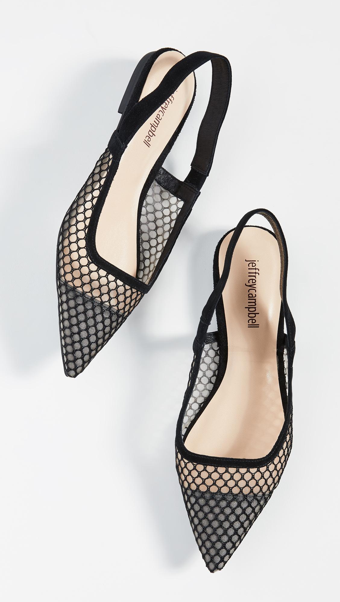 jeffrey campbell emelia mesh slingback flat