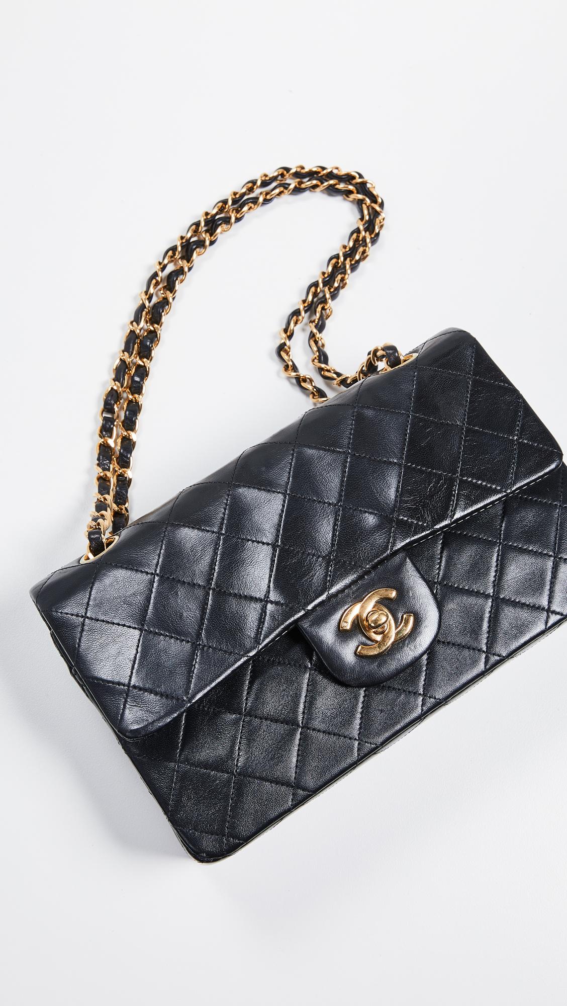 What Goes Around Comes Around Chanel 9&#39;&#39; Shoulder Bag in Black - Lyst