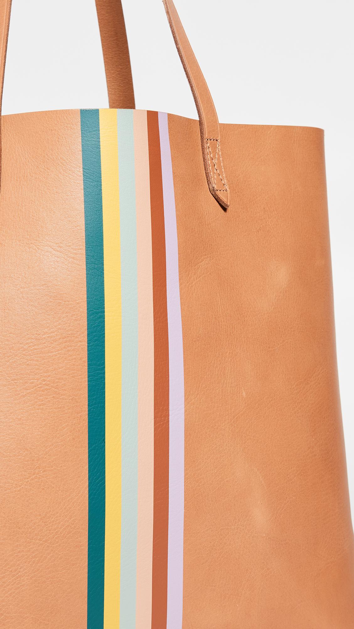 Madewell Leather Classic Transport Tote With Rainbow Stripe - Lyst