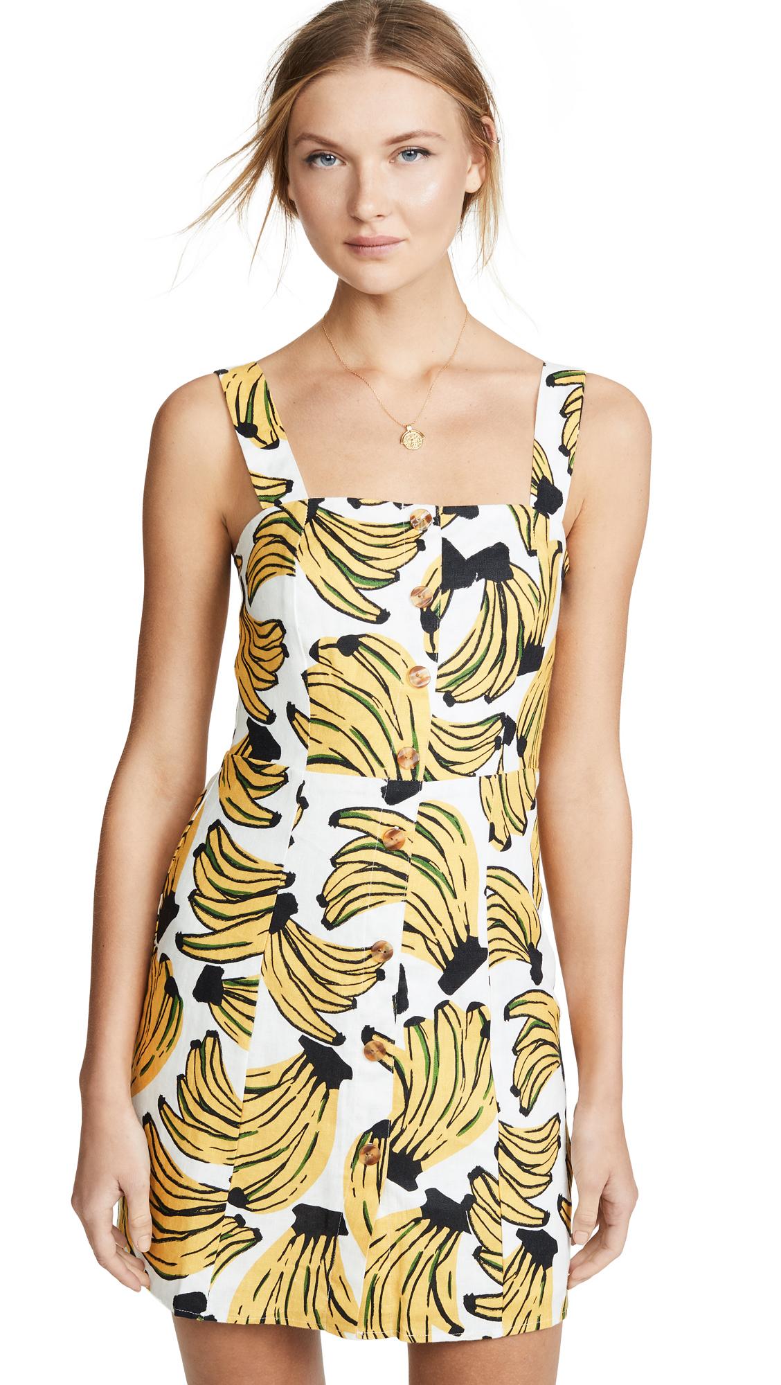 FARM Rio Linen Bossa Banana Mini Dress - Lyst