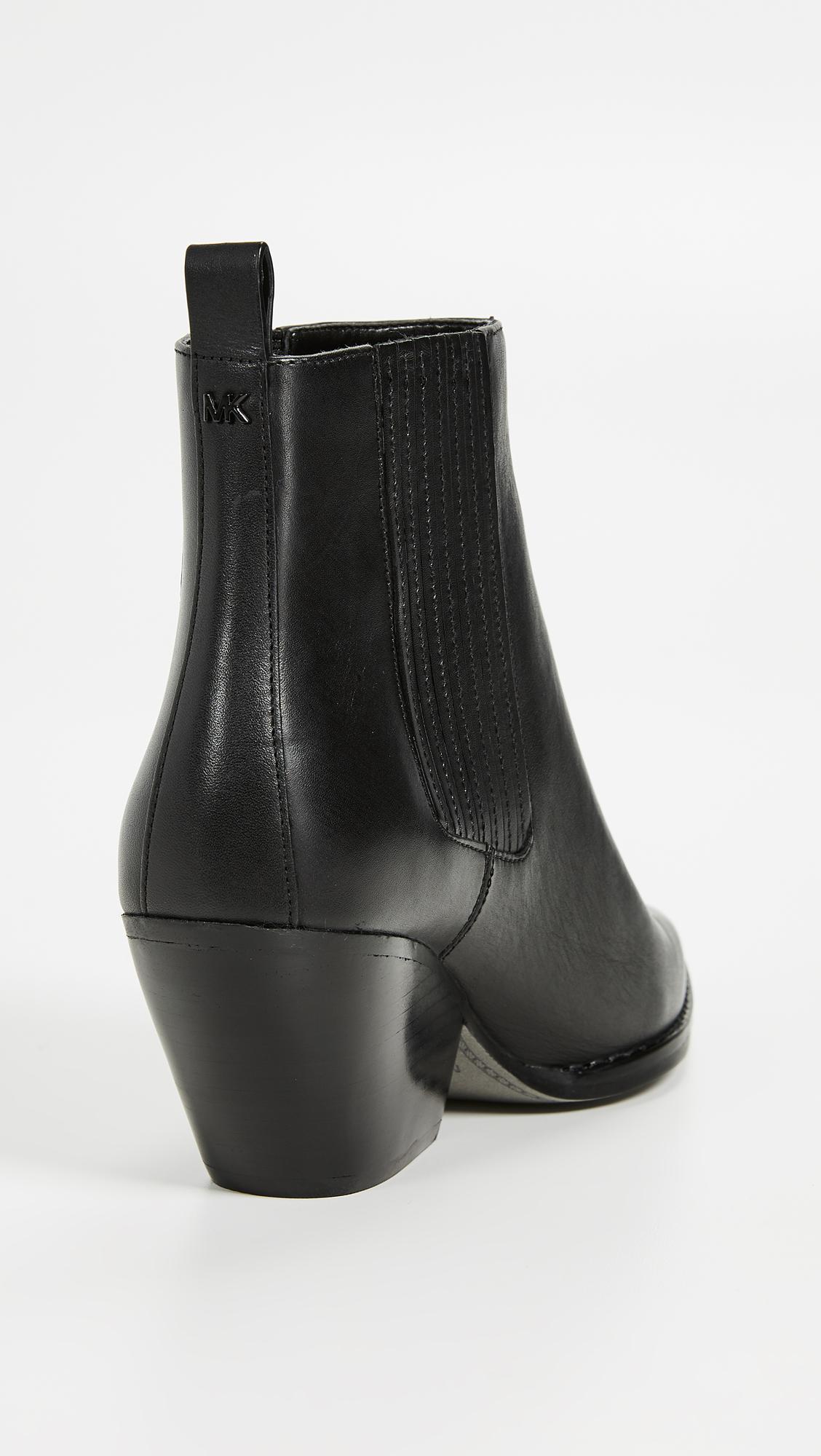 sinclair metallic embossed leather ankle boot