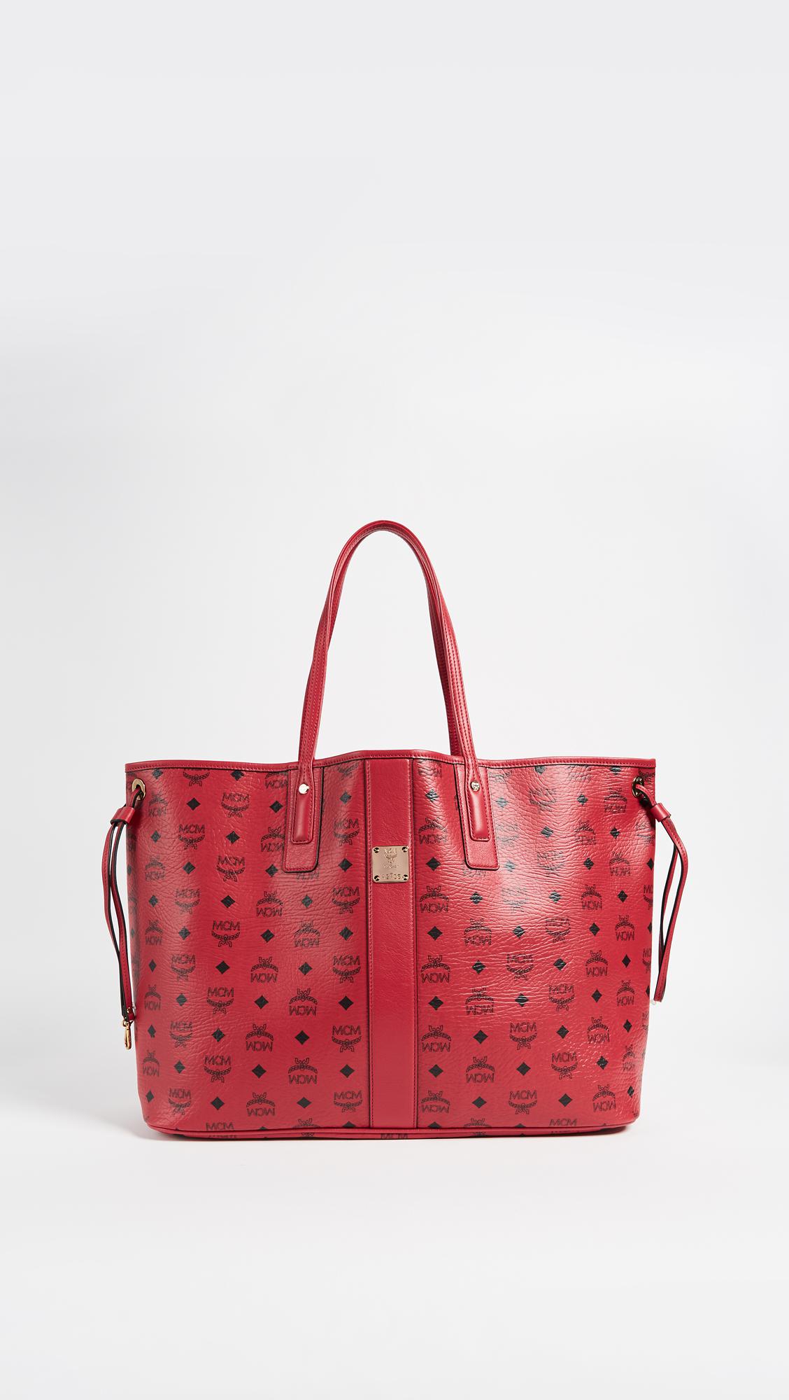 mcm large red tote