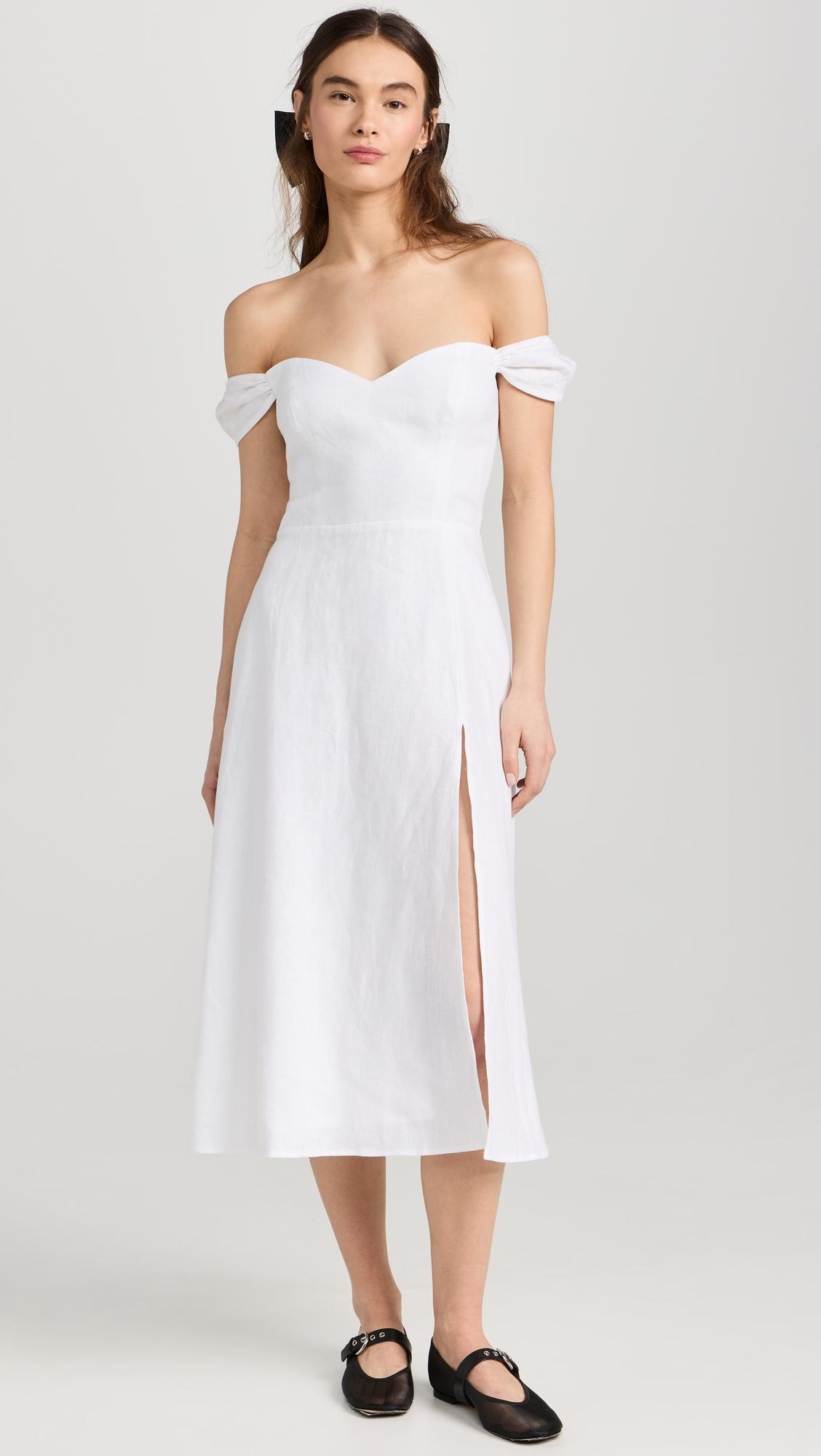 reformation bridgton linen midi dress REFORMATION