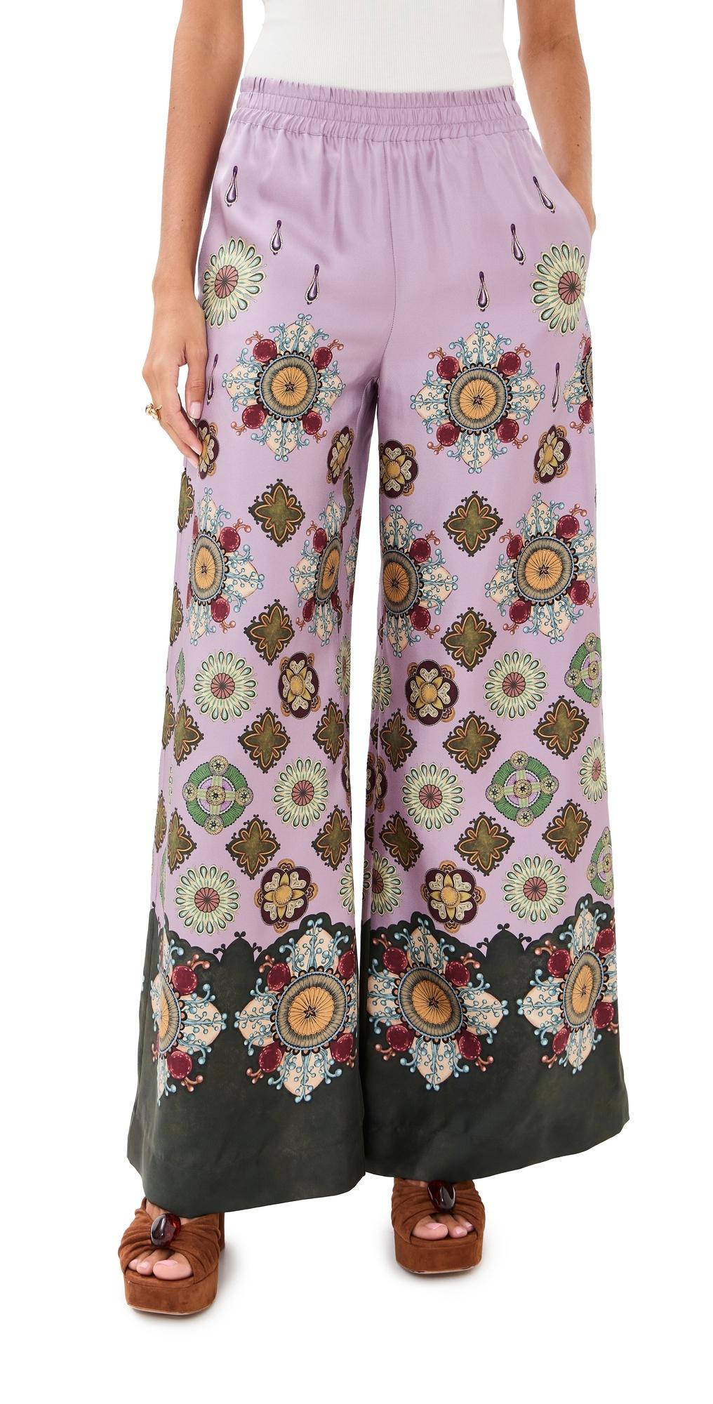 【La DoubleJ】 High-riseプリントシルク palazzoパンツ Palazzo Pants in Whitsun Placée Blue for Women | La DoubleJ US