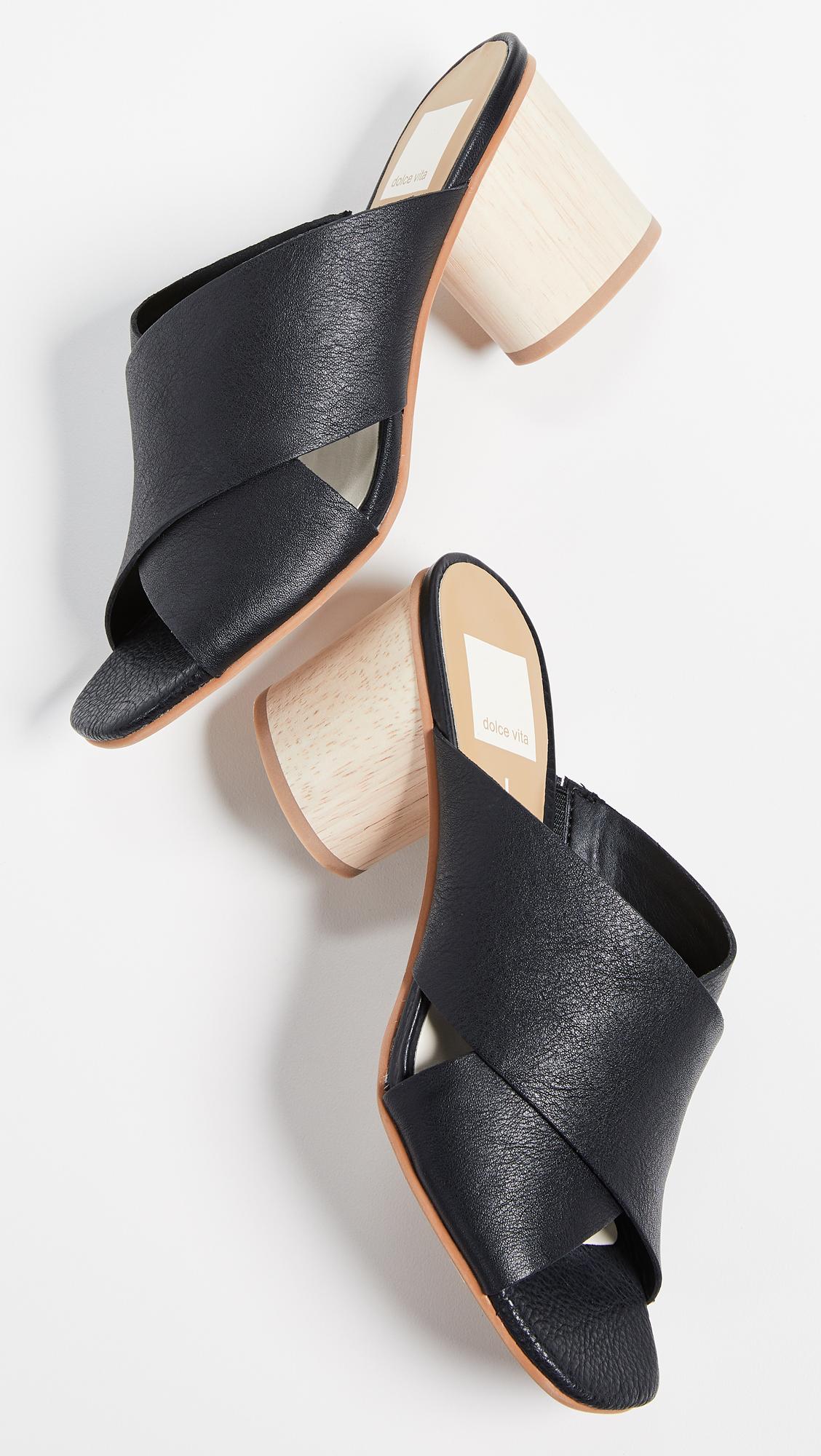 dolce vita atira block heel mules