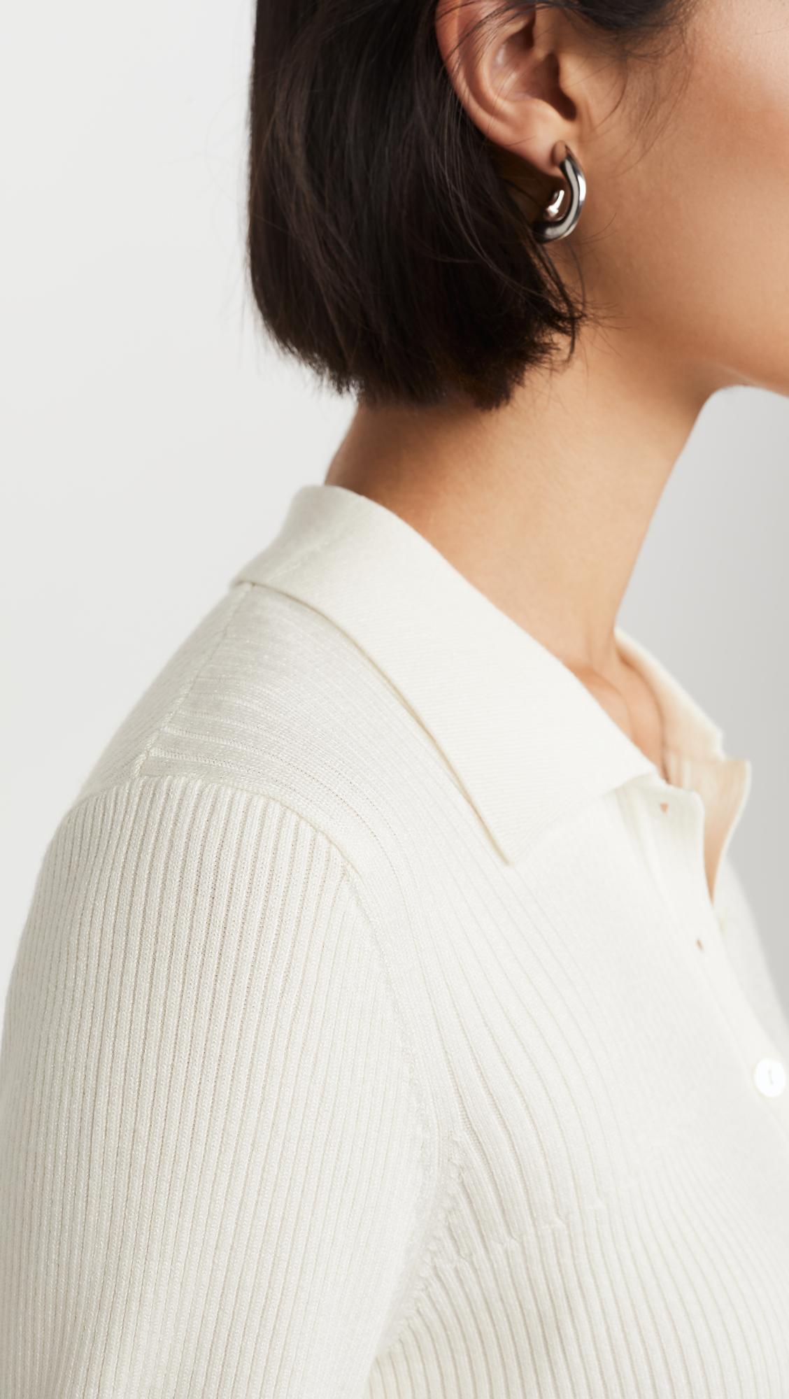 theory ribbed polo sweater