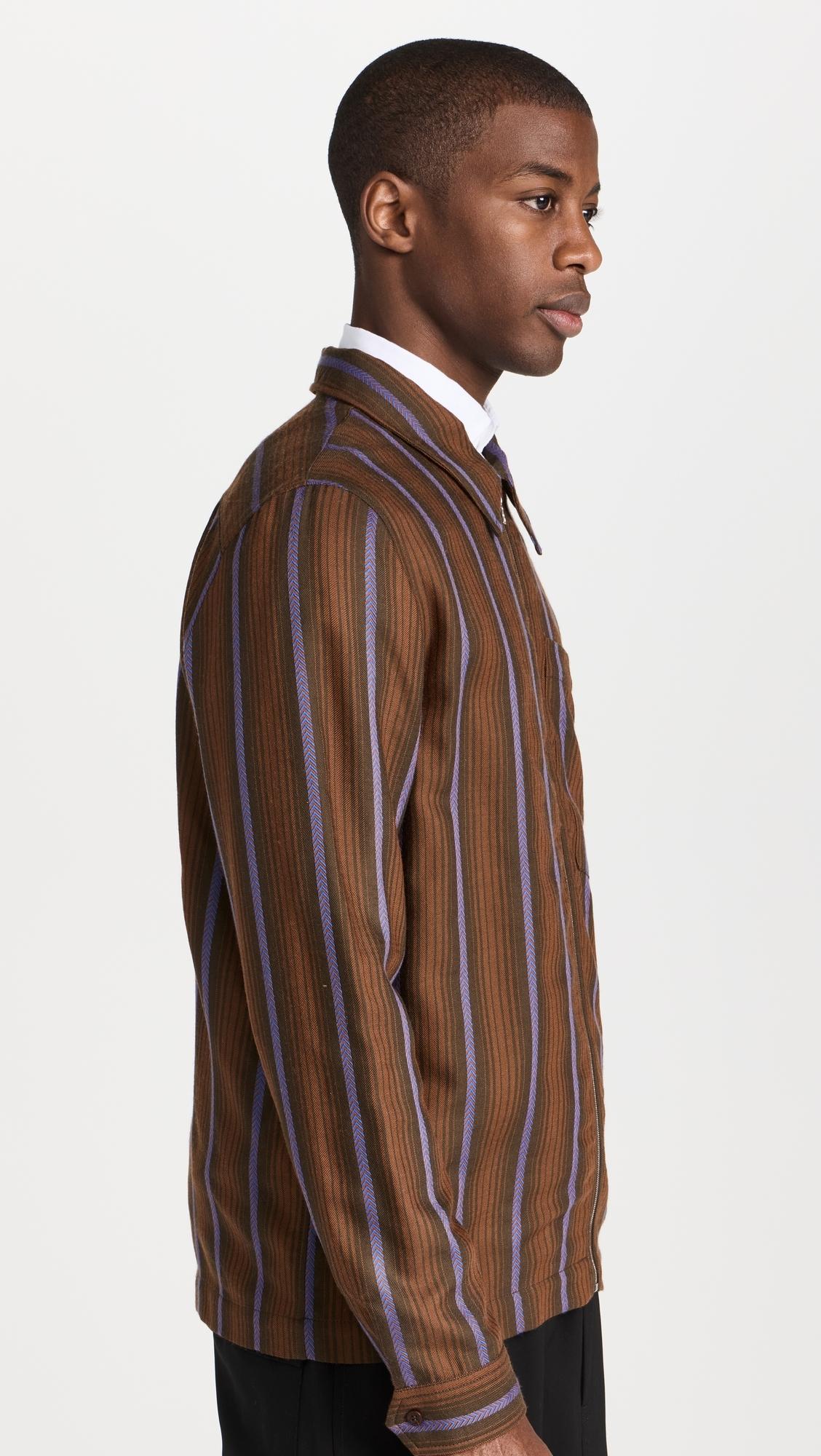 Wales bonner Chorus zip shirts Wales Bonner Chorus Zip Shirt Brown