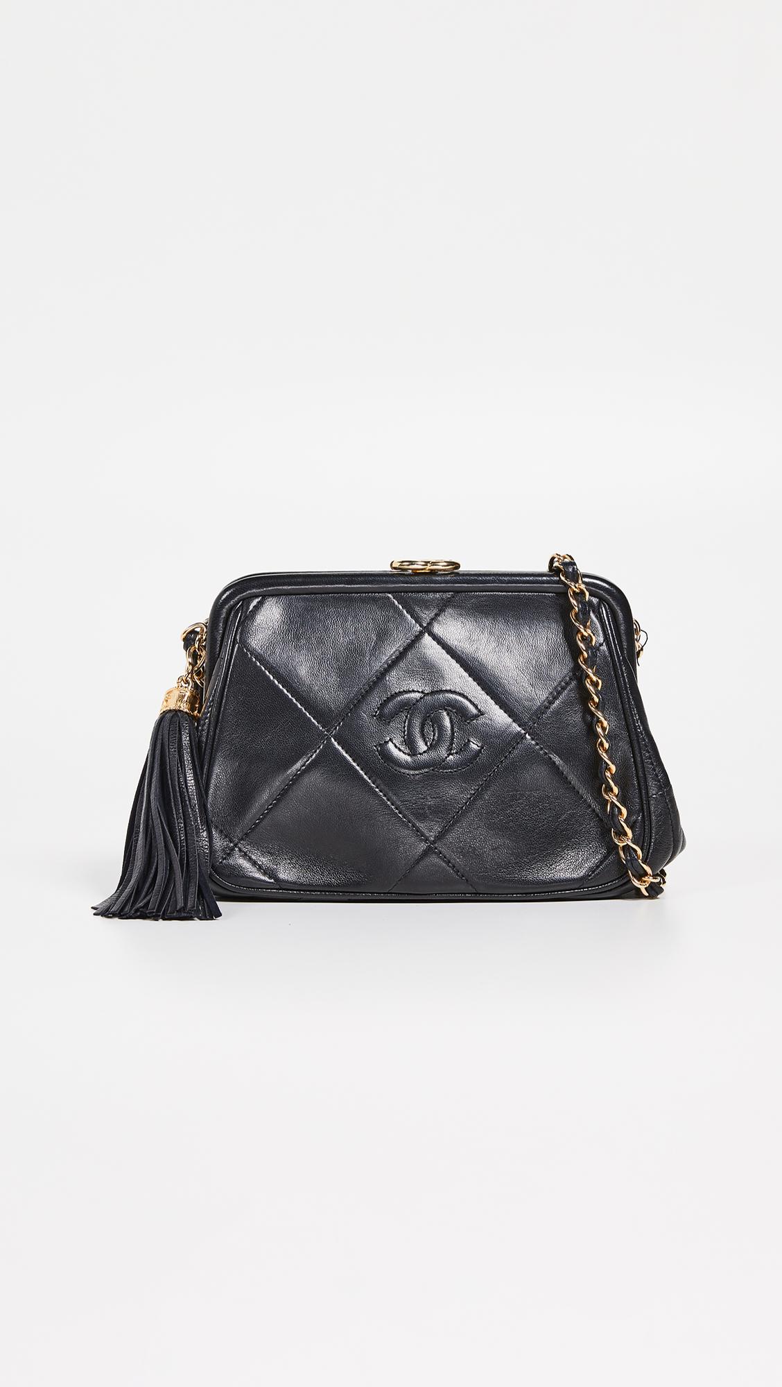 What Goes Around Comes Around Chanel Kiss Lock Mini Bag in Black | Lyst