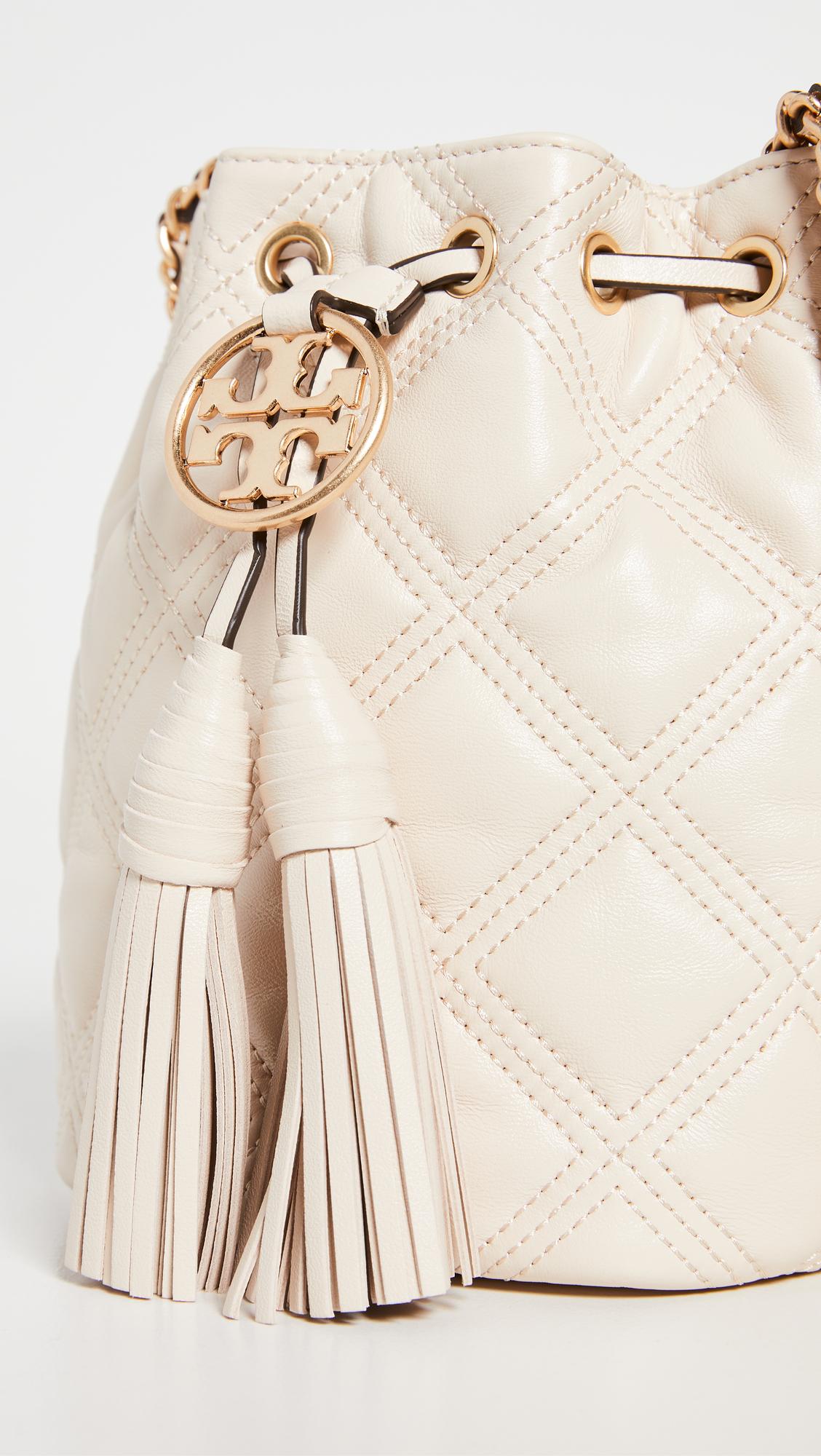 Tory Burch Leather Fleming Soft Mini Bucket Bag in Natural - Save 