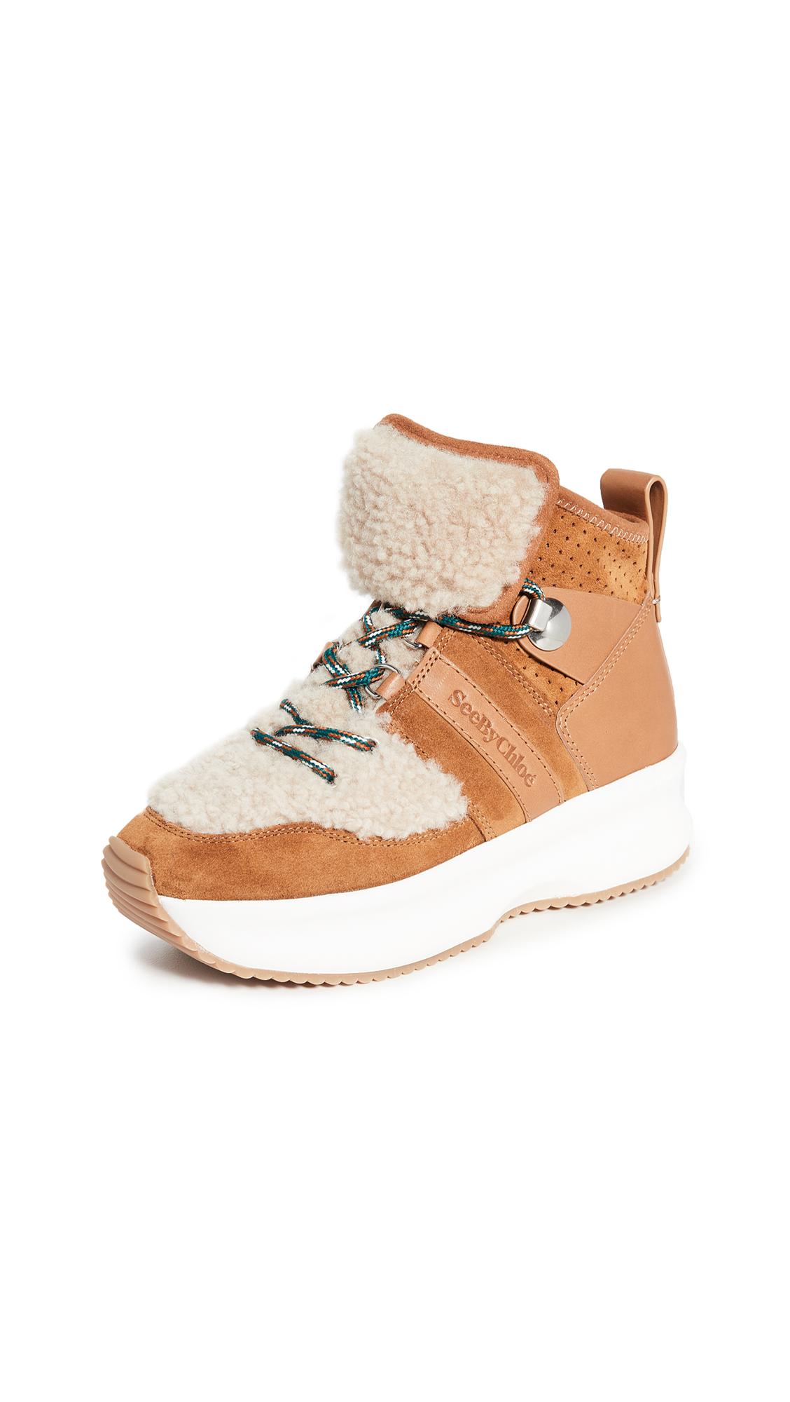 chloe shearling sneakers