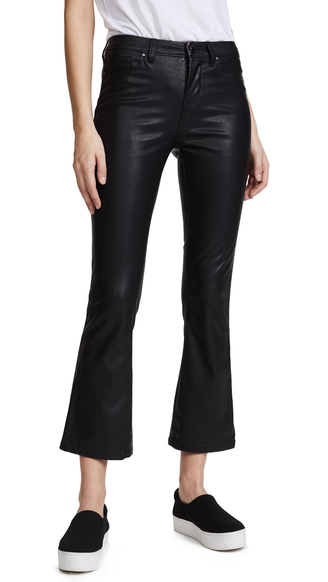 Blank NYC Vegan Leather Crop Kick Flare Pants in Blue