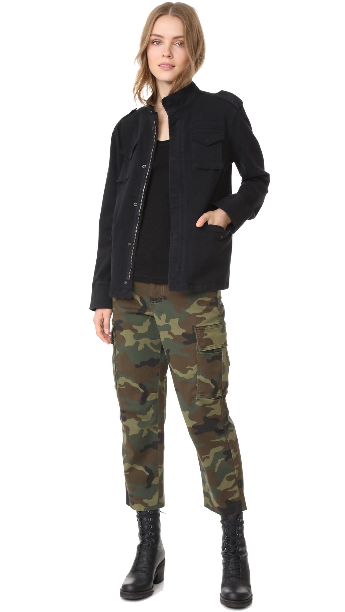 Anine Bing Cotton Army Jacket in Black | Lyst