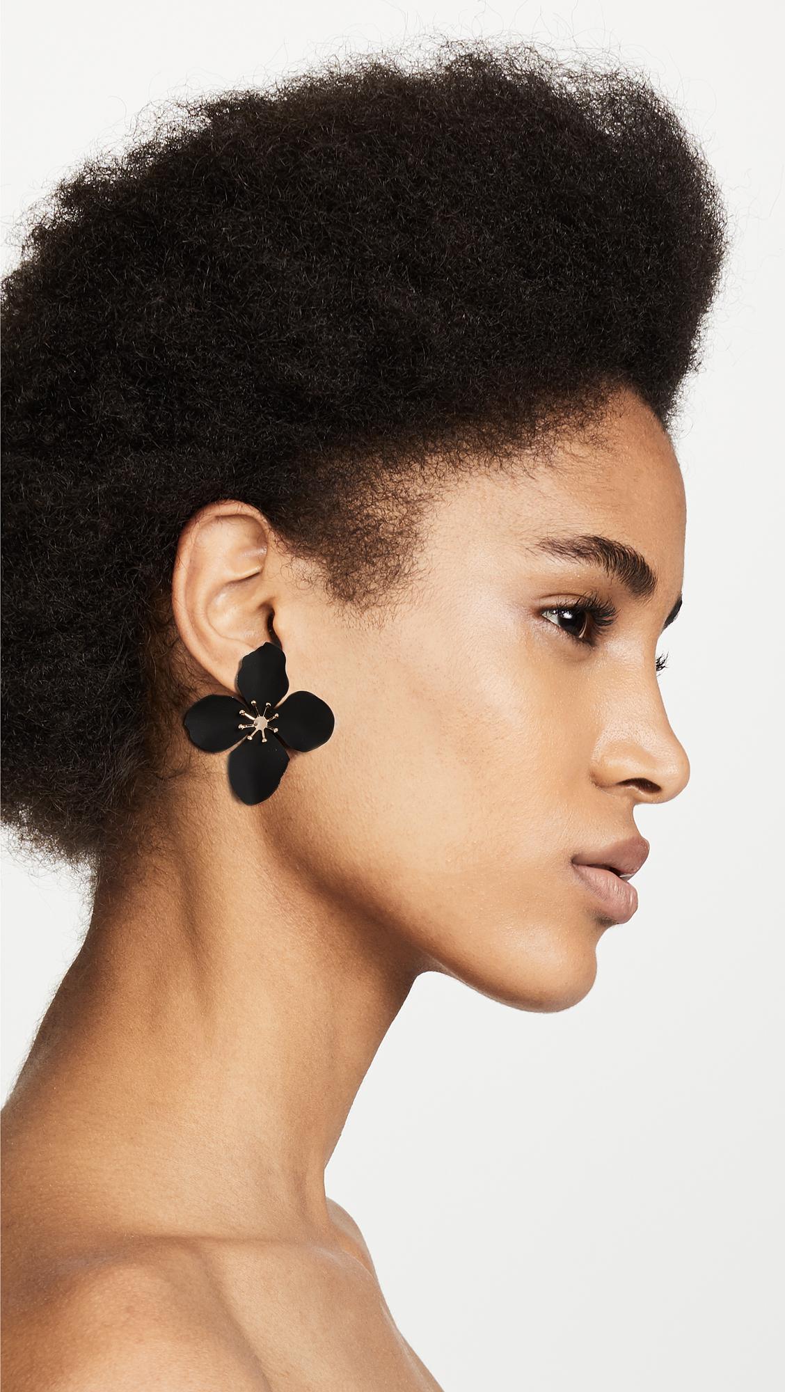 large black stud earrings