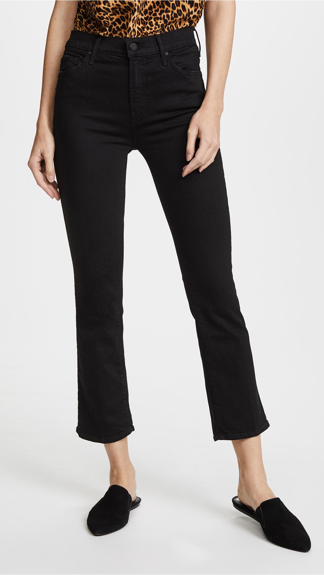 Mother The Insider Crop Jeans in Black - Lyst