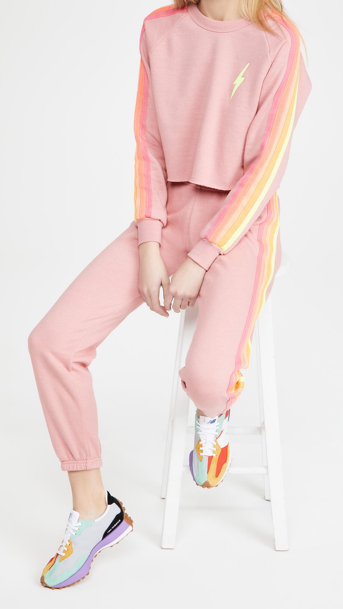 5 Stripe Sweatpant in Rose/Neon (Pink 