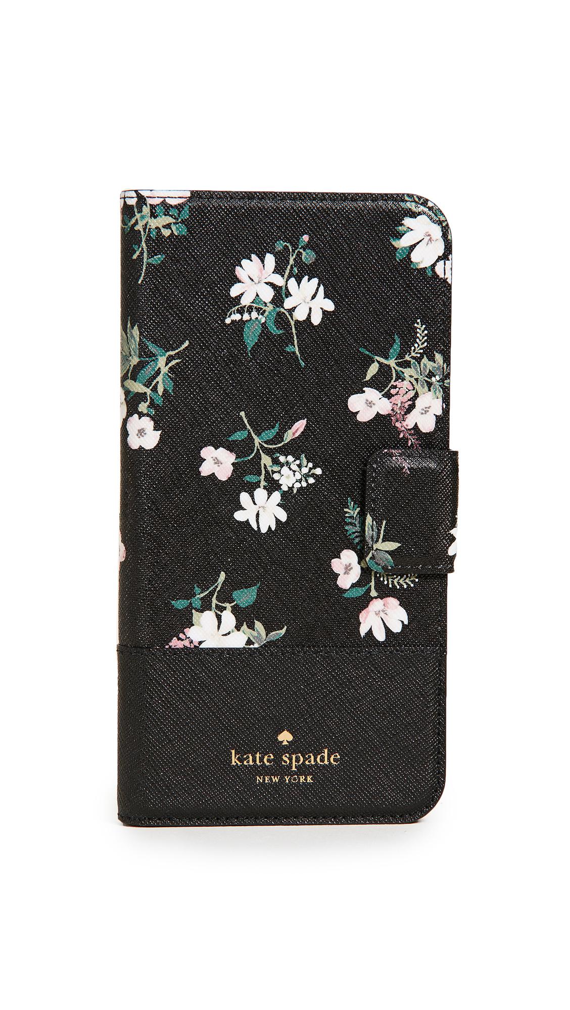 Kate Spade Flora Wrap Folio Iphone 8 Plus Case in Black - Lyst