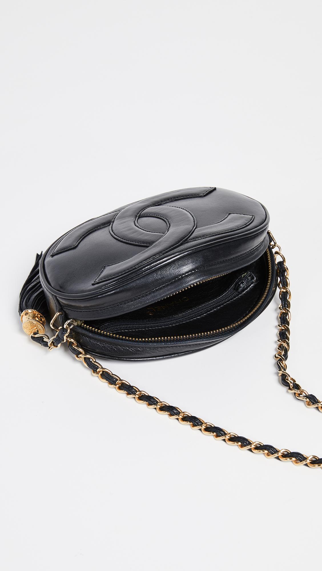 What Goes Around Comes Around Chanel Sport Strap Bag in Black Quilted with  Large Logo