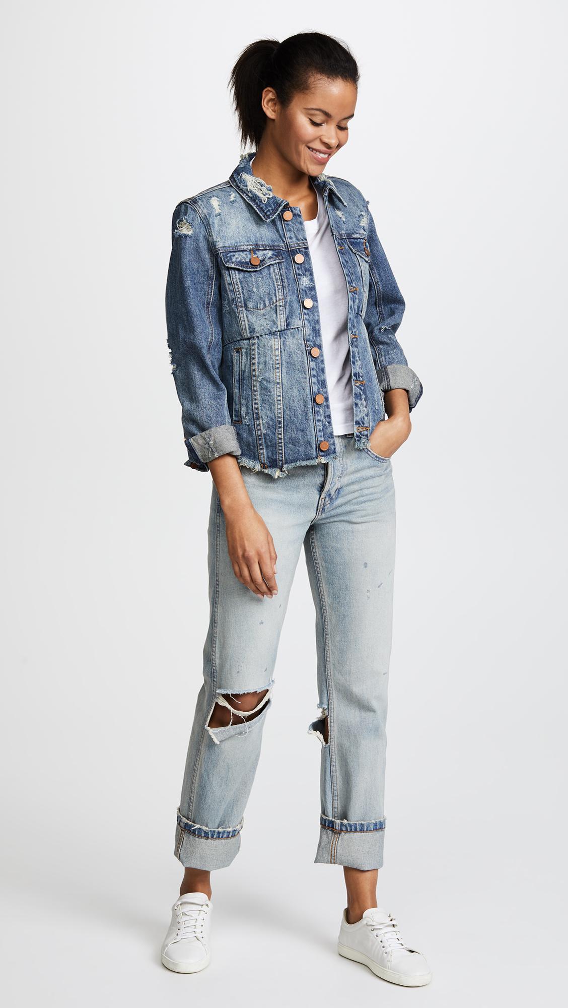 Blank NYC Distressed Denim Jacket in 