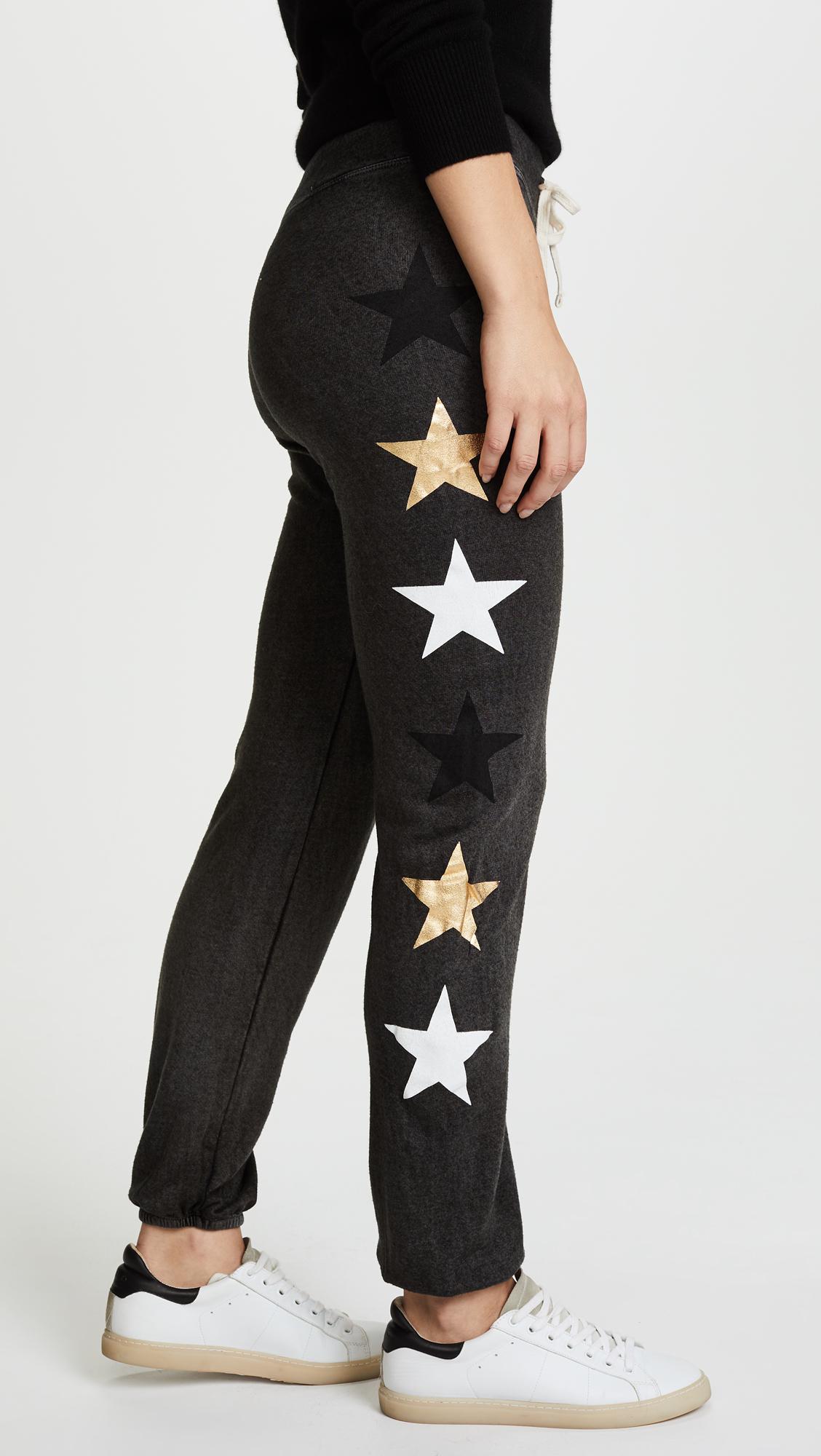 black sweatpants with stars