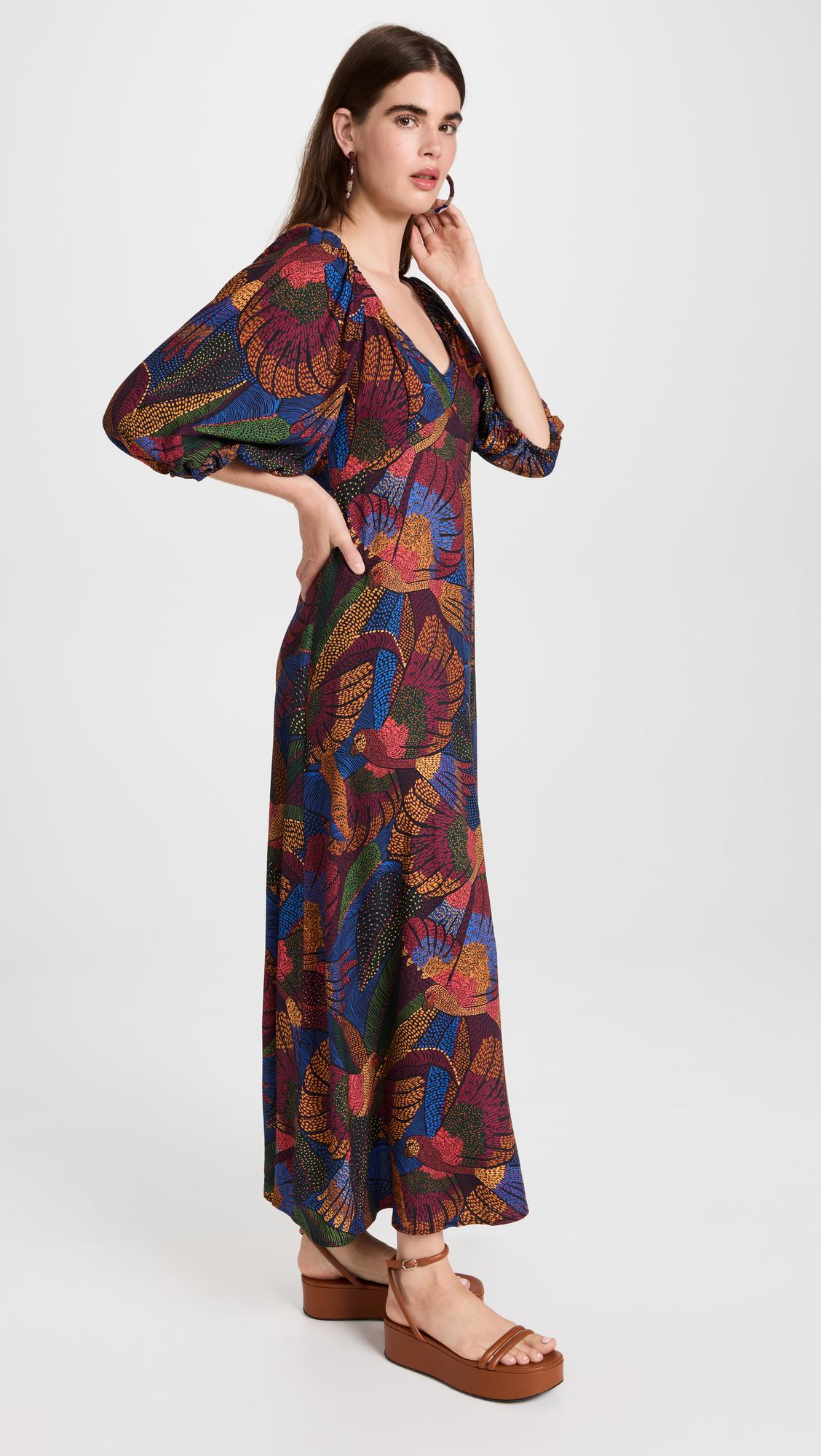 Country road shop dotted floral maxi