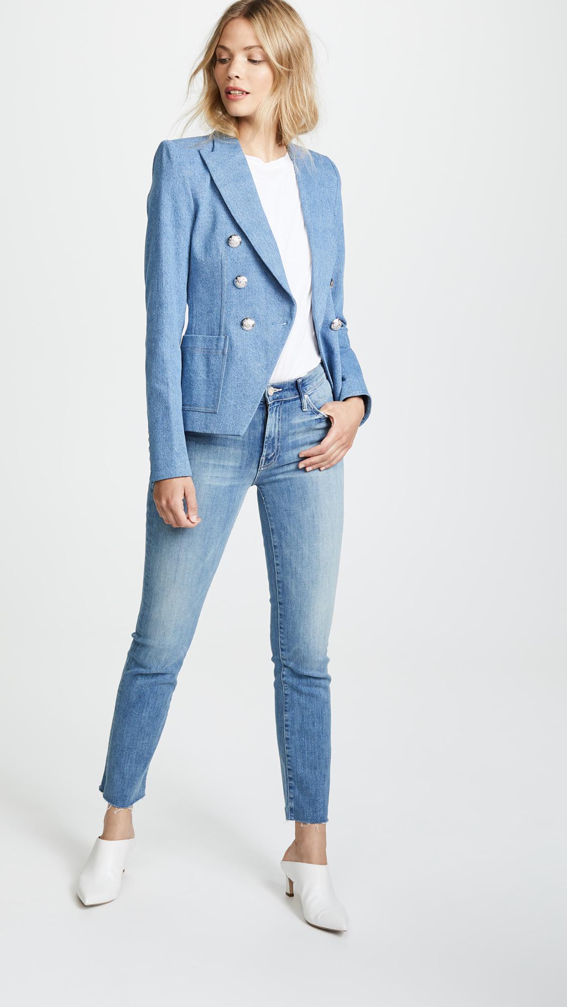 veronica beard denim blazer