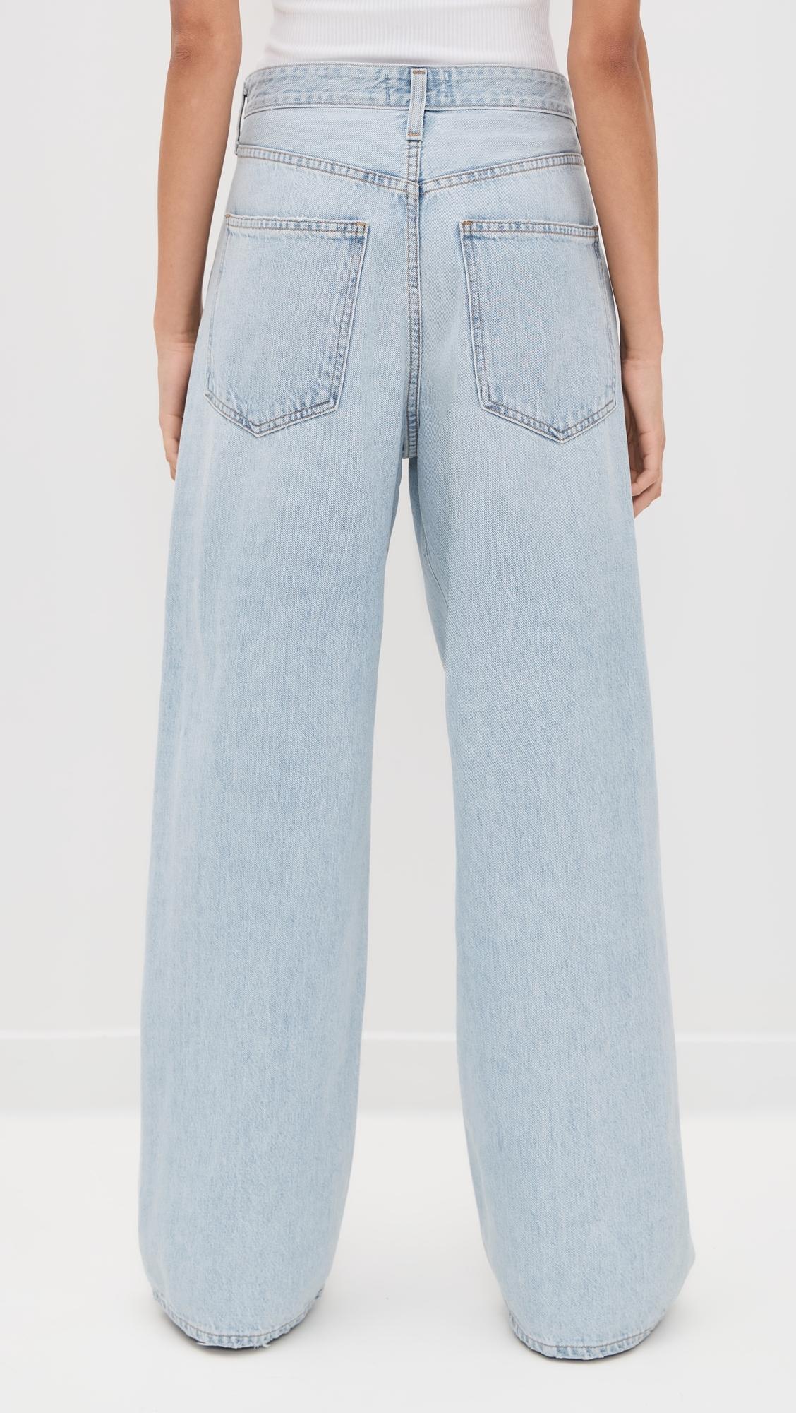 ボトムスその他 AGOLDE Wide blue Vana Fold jeans with washed effect Agolde Wide Blue Vana Fold Jeans With Washed Effect | Balardi