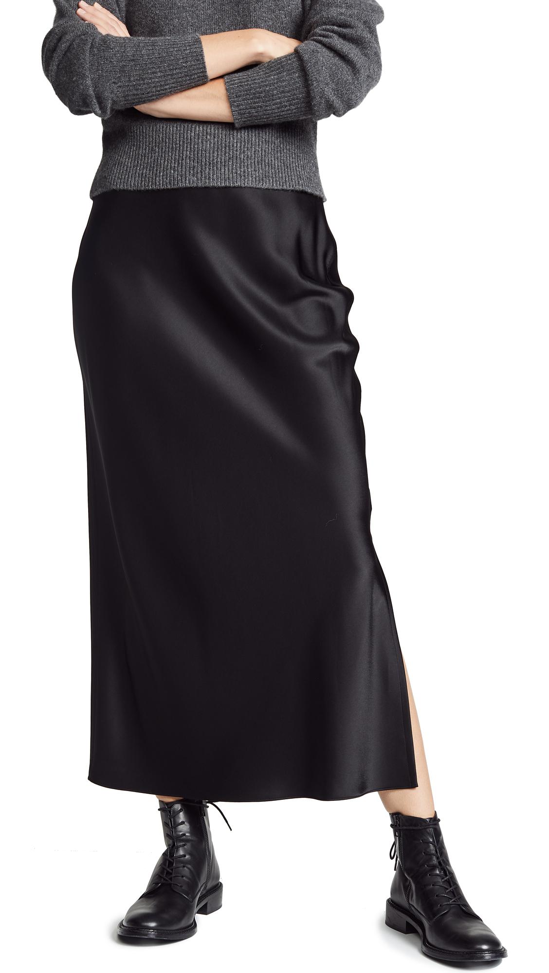 Theory Maxi Slip Skirt in Black | Lyst