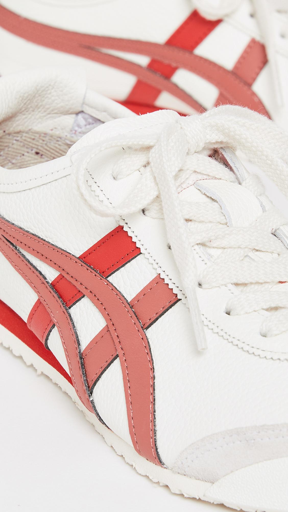 Onitsuka Tiger Leather Mexico 66 Sneakers in Cream/Red Brick (Red) | Lyst