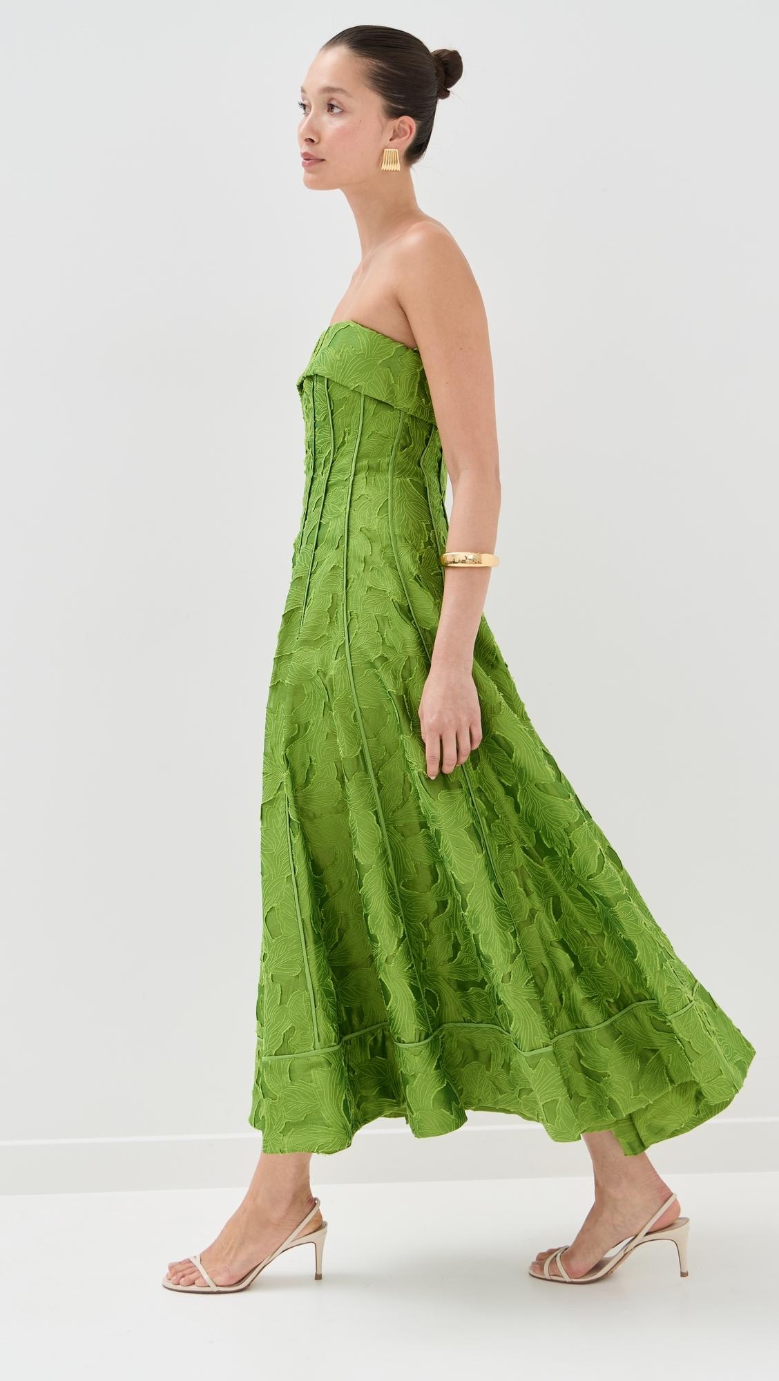 jonathan simkhai dress green Jonathan Simkhai Jazz Pintucked Cotton-blend Midi Shirt Dress in Green
