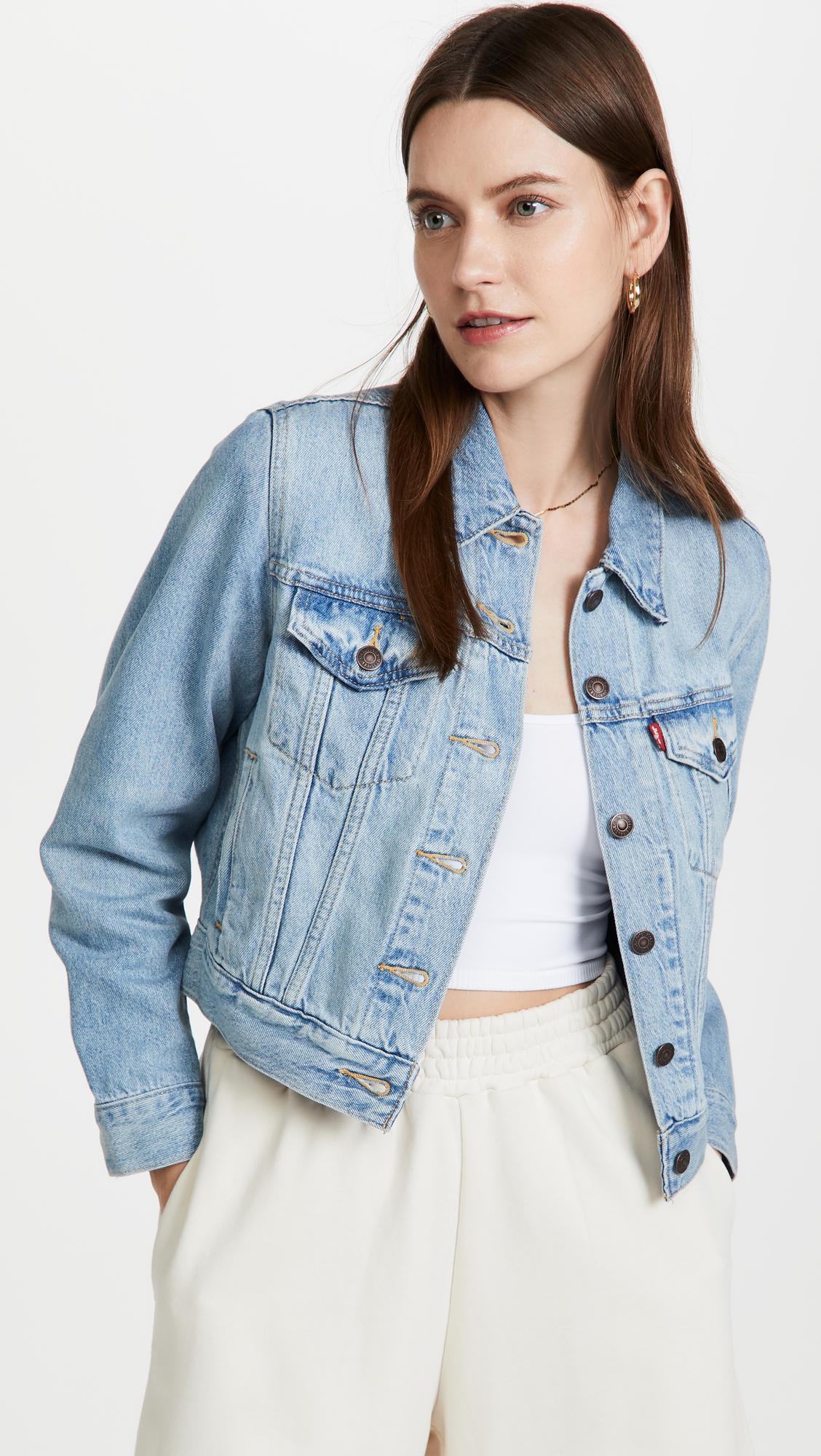 Levi's Shrunken Trucker Jacket in Blue | Lyst