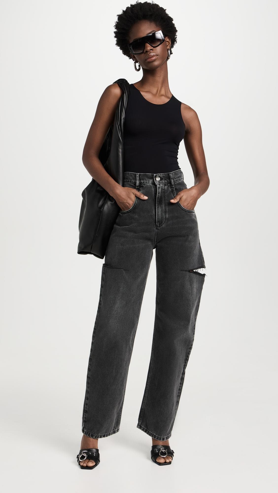 Maison Margiela Denim Jeans With Slash Details in Black | Lyst