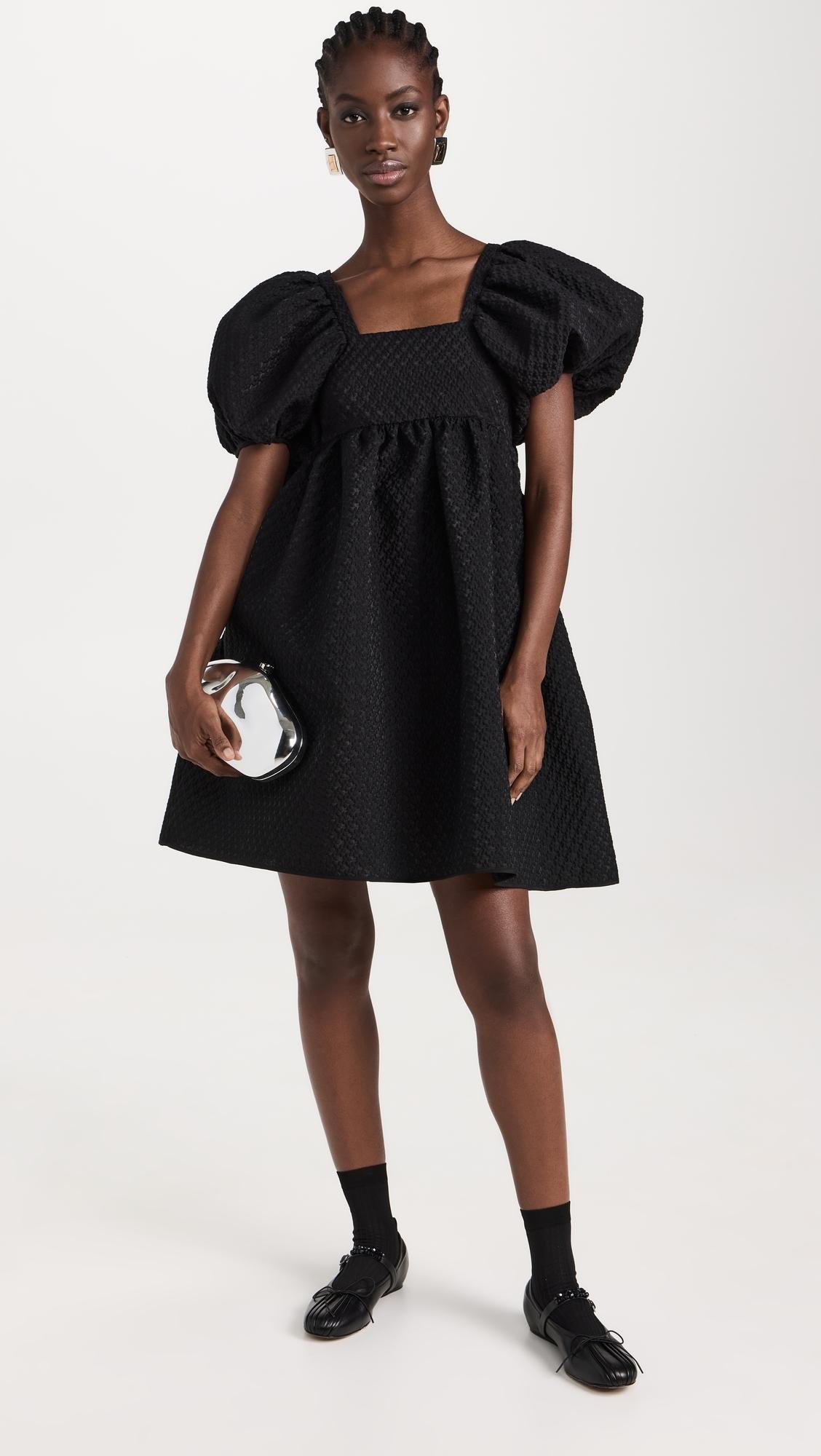 【CECILIE BAHNSEN】 Macy Fil-coupé Dress 黒 CECILIE BAHNSEN】 Macy Fil-coupé Dress 黒
