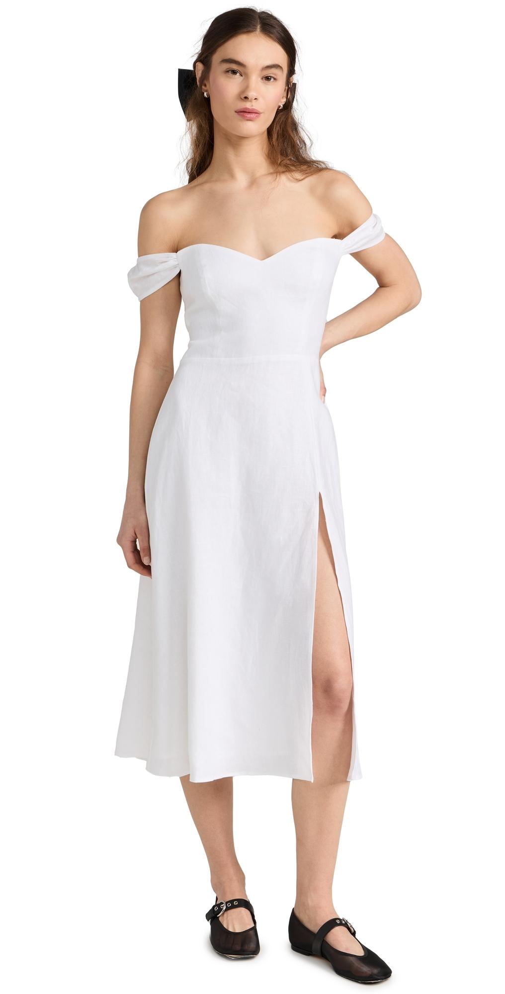 Reformation Bridgton Linen Dress in White | Lyst
