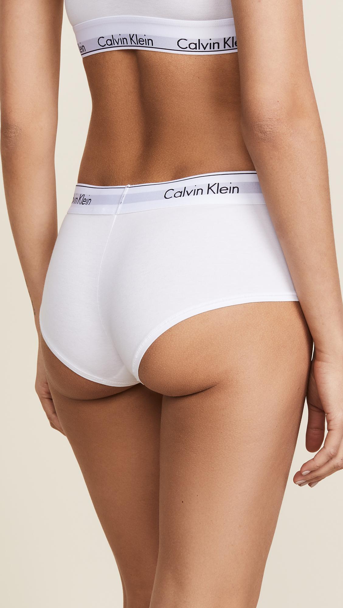 Calvin Klein Modern Cotton Boy Shorts in White | Lyst