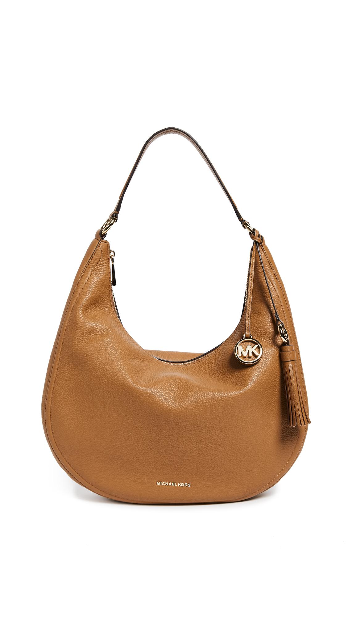MICHAEL Michael Kors Leather Medium Lydia Hobo Bag in Brown | Lyst