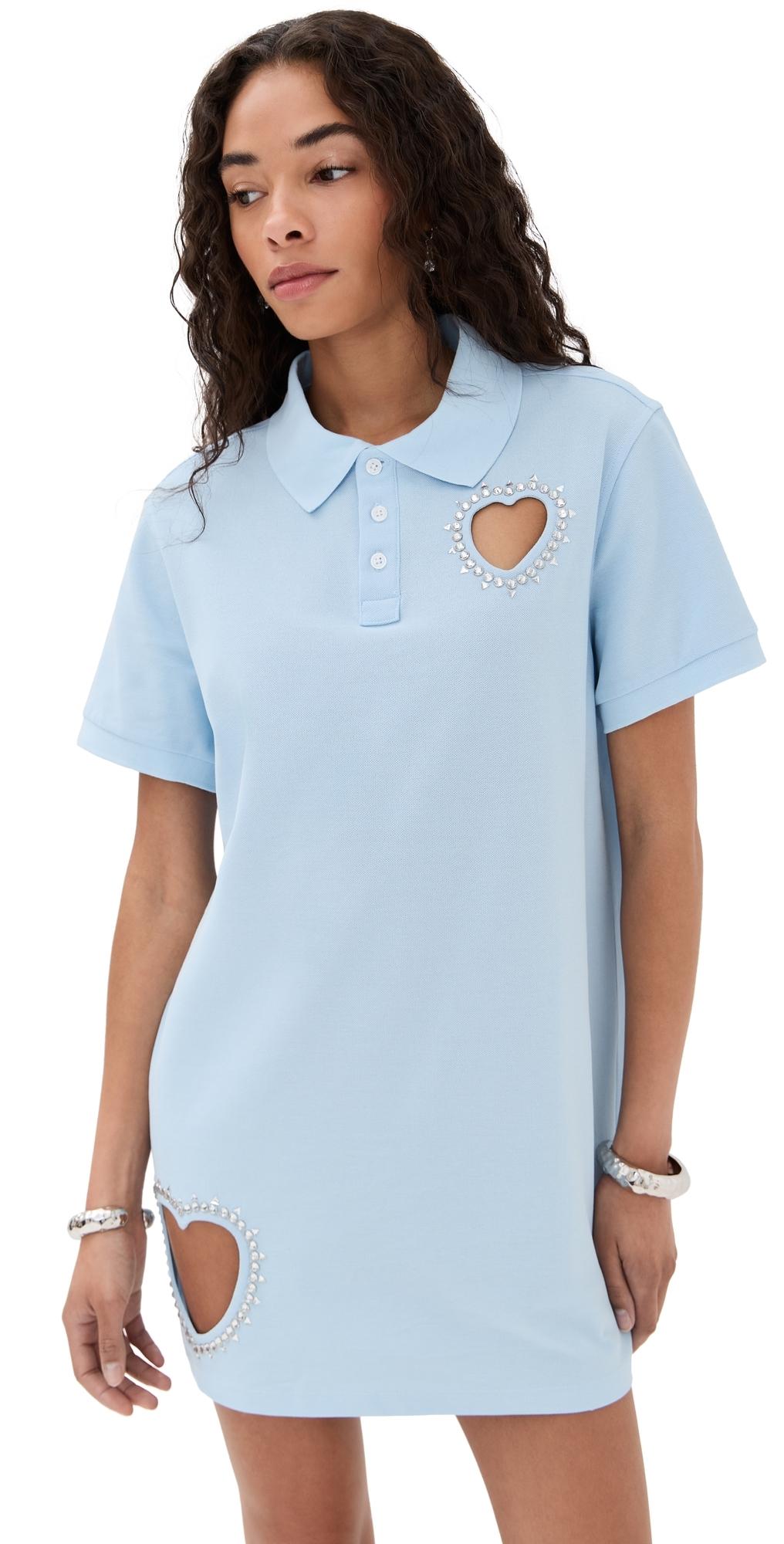 light blue heart cut out dress Preston Lace Heart Cutout Mini Dress