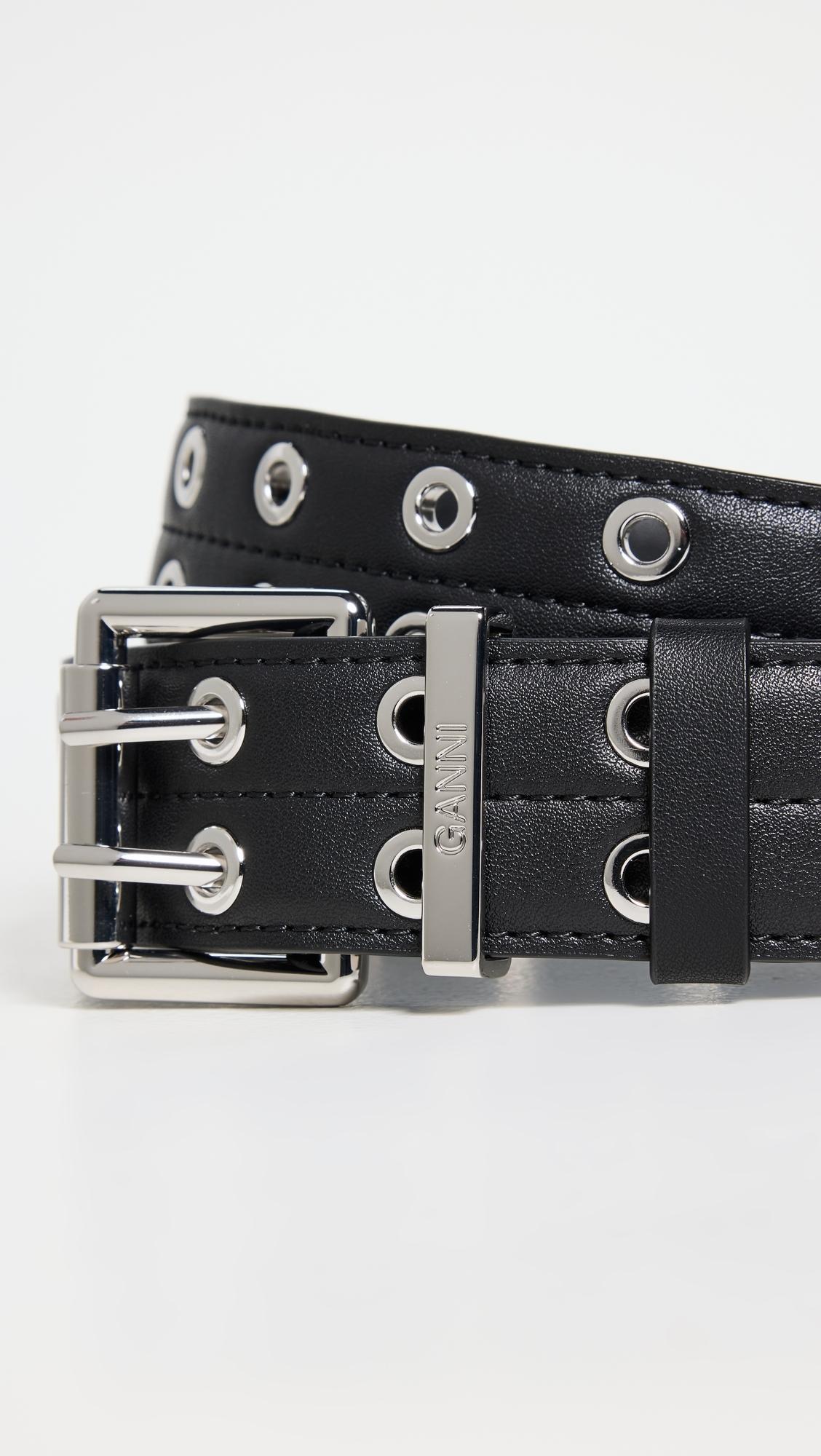GANNI｜ (Black Double Eyelet Belt (A6586 099)) 24627315_54622117_1000.jpg