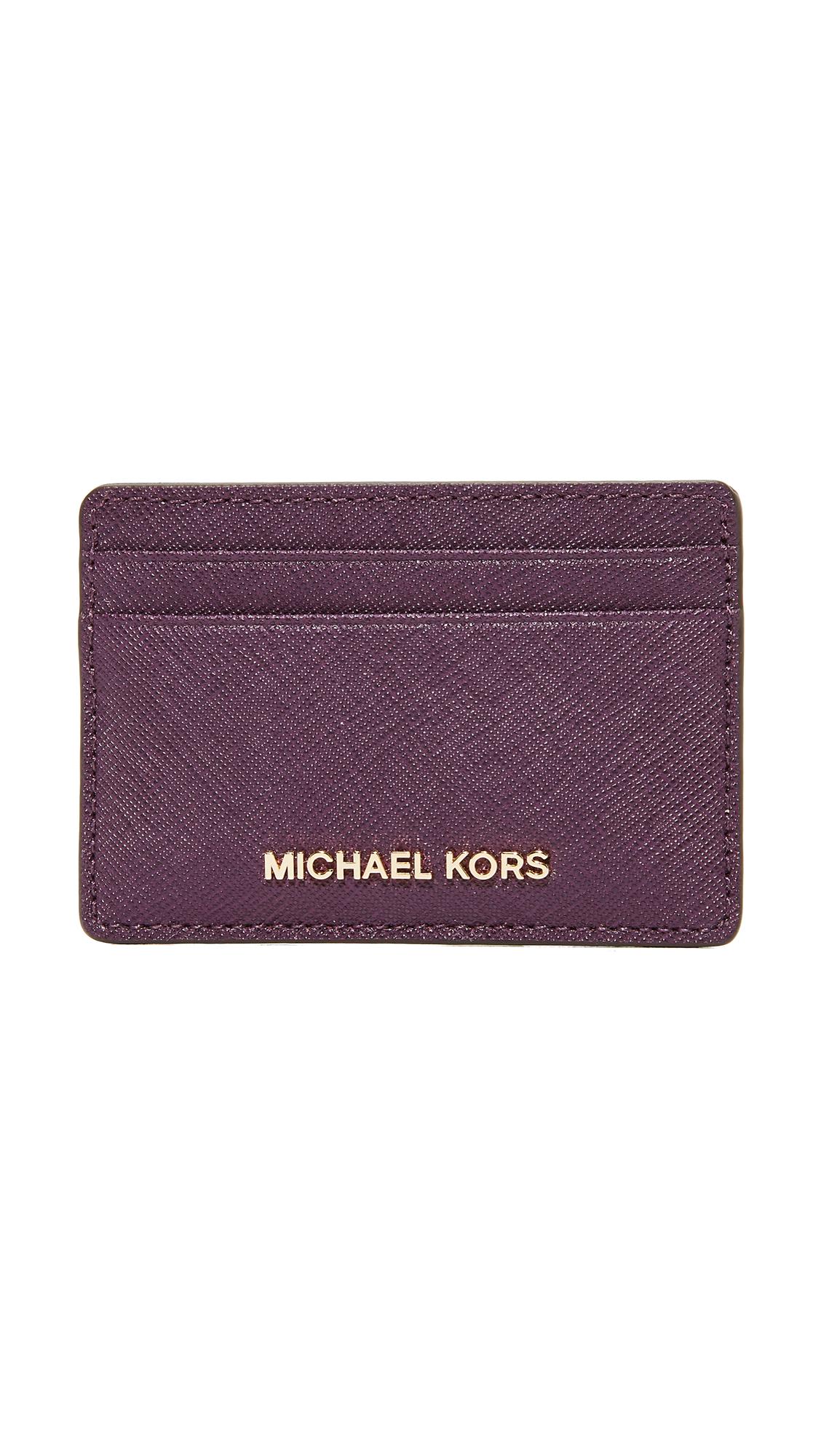 Lyst Michael Michael Kors Card Holder in Purple
